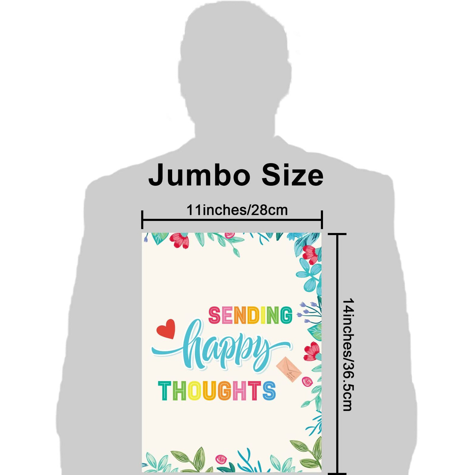 Jumbo Thinking Of You Greeting Card With Envelope A Big Huge Miss You Giant Card Gift For Boys Girls Large 14 X 22 Inch