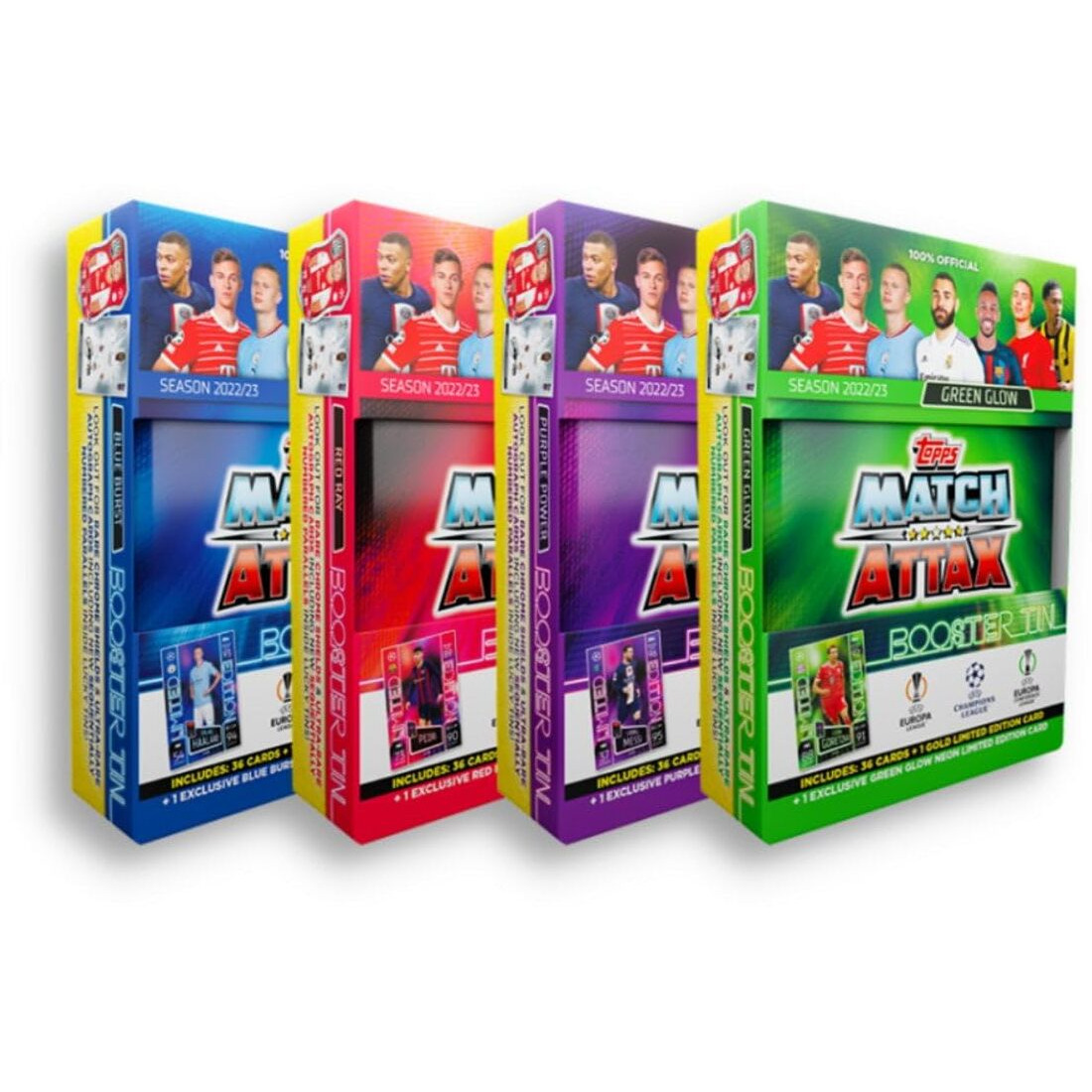 Topps Match Attax 2022/23 - Uefa Champions League  Football Cards - Tin Mini Collection  Red Ray