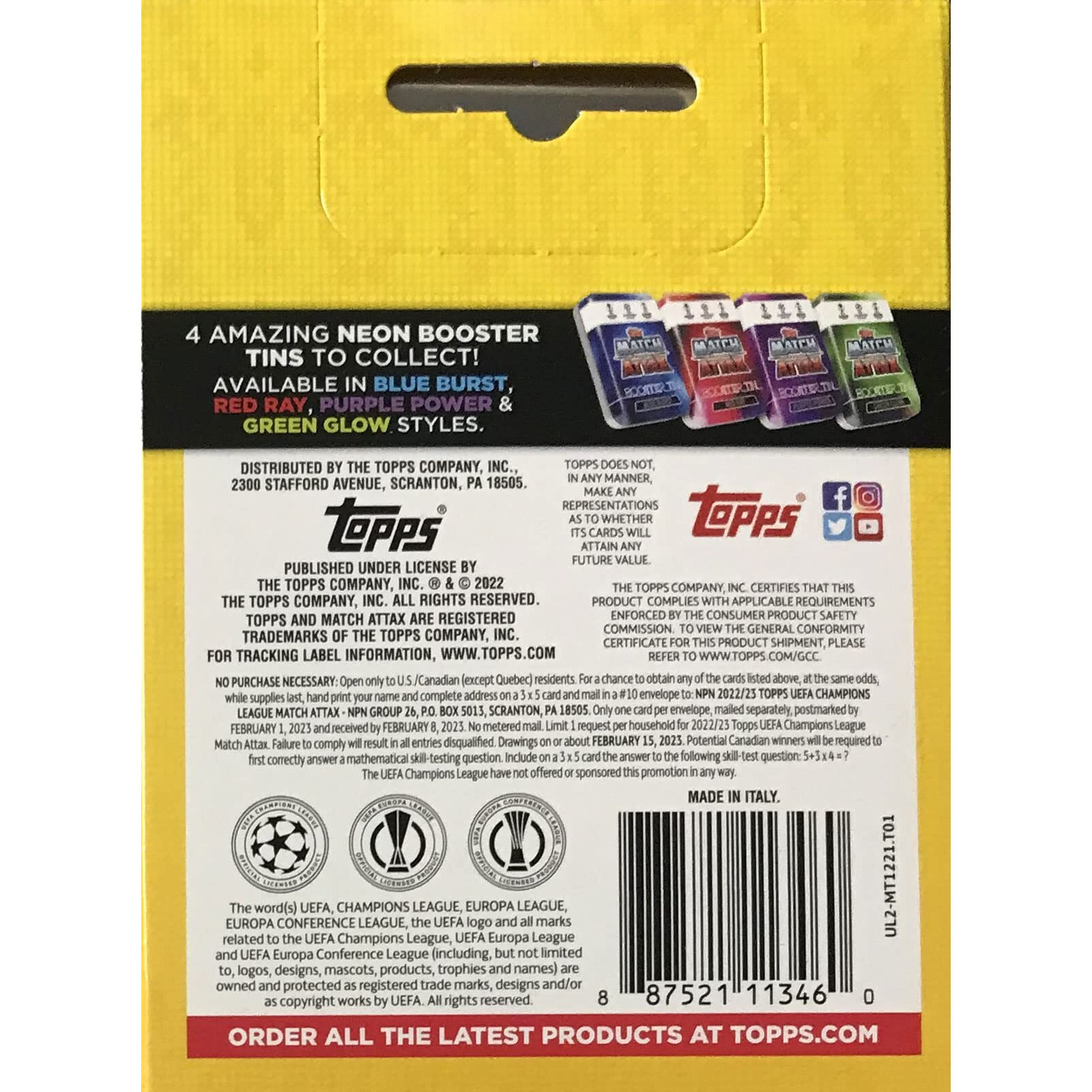Topps Match Attax 2022/23 - Uefa Champions League  Football Cards - Tin Mini Collection  Red Ray