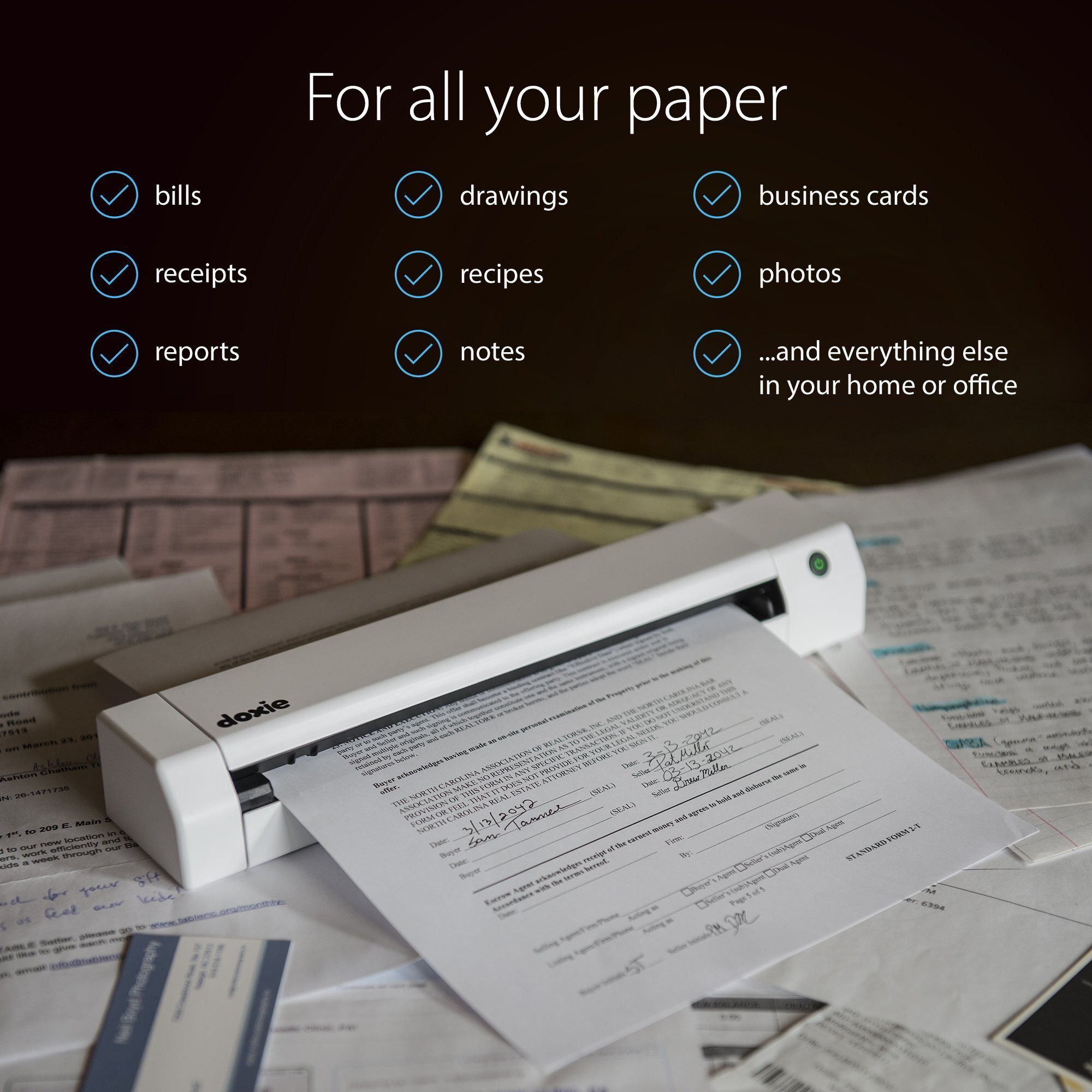 Doxie Go Se - The Intuitive Portable Document Scanner With Rechargeable Battery And Easy Software For Home  Office  Or Work From Home