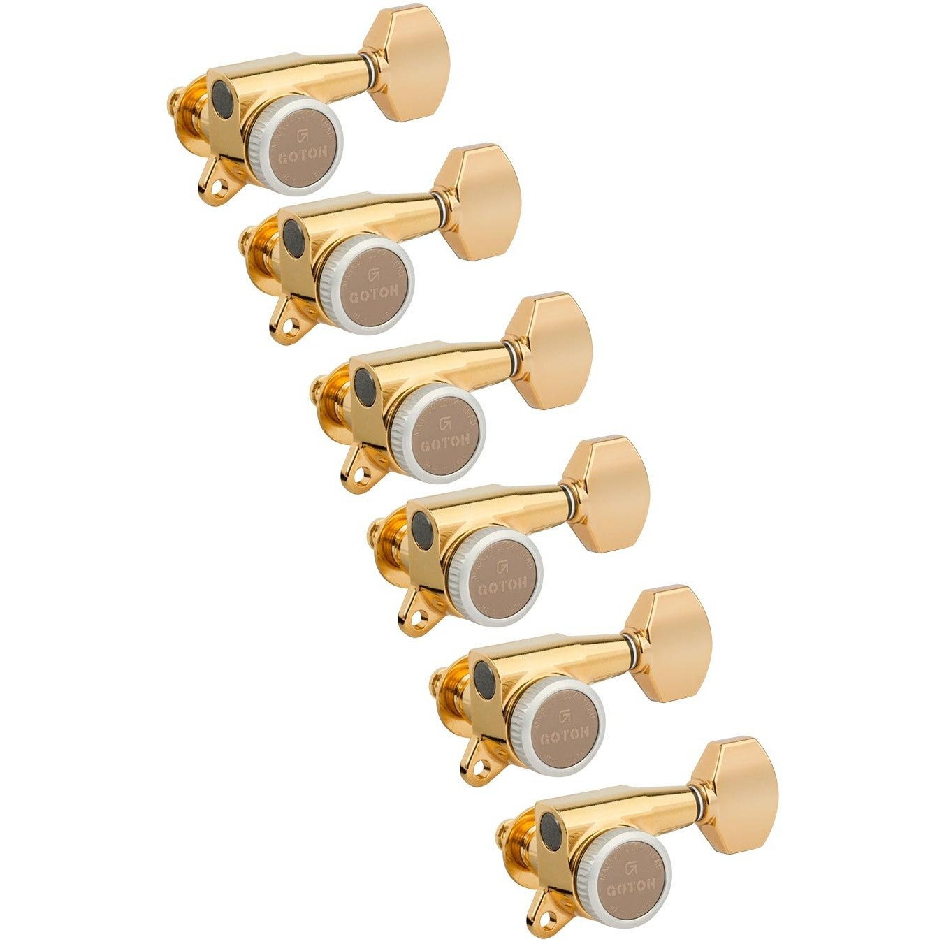 Gotoh Magnum Lock-Trad 6-In-Line Guitar Tuners  Gold