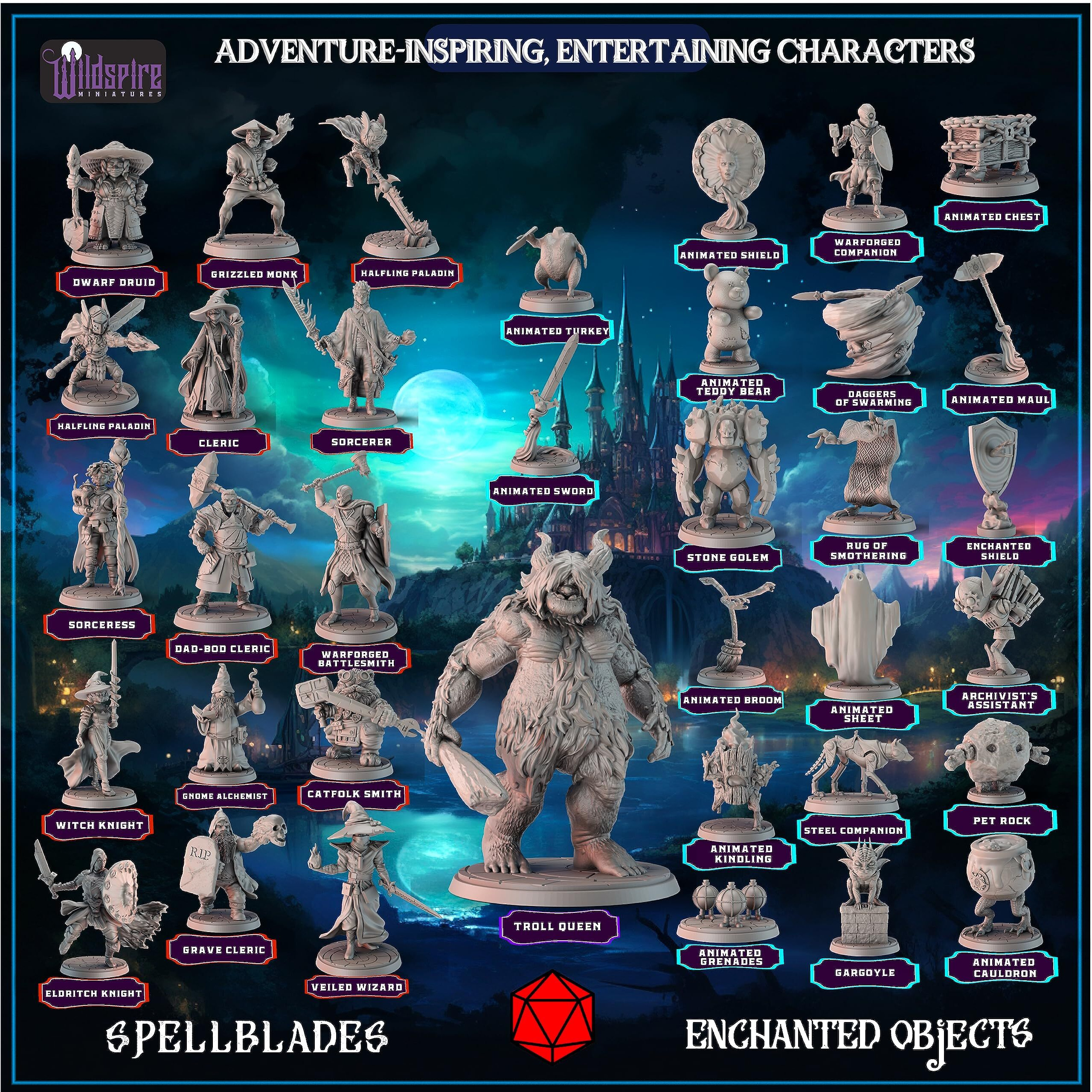 Wildspire Spellblades & Enchanted Objects For Dnd Miniatures 28Mm-32Mm Characters  Npc & Animated Objects For Dnd 28Mm Dungeons & Dragons Miniatures Bulk D&D Miniatures Dnd Minis Dnd Figures
