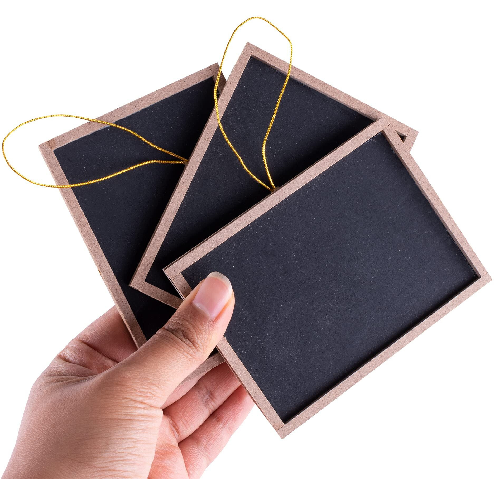 Super Z Outlet Mini 3"" X 4"" Wooden Frame Rectangle Hanging Chalk Blackboard For Arts & Crafts  Table Numbering  Party Favors (12 Pack)