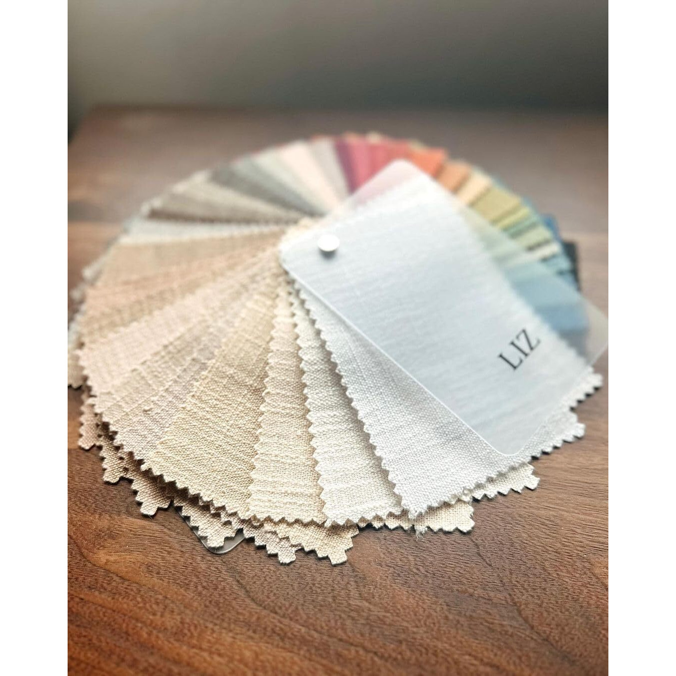 Twopages Liz Faux Linen Curtain Fabric Sample Booklet  38 Colors