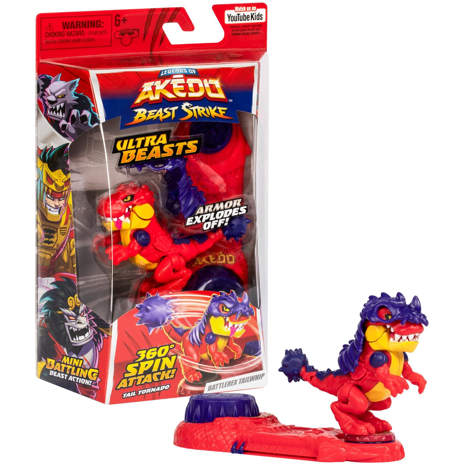 Legends Of Akedo Beast Strike Ultra Beasts | Battlerex Tailwhip | Supersized With 360 Degree Spin Attack | New Battlespin Controller | Battlerex Tailwhip Strikes With His Jaws And Tail