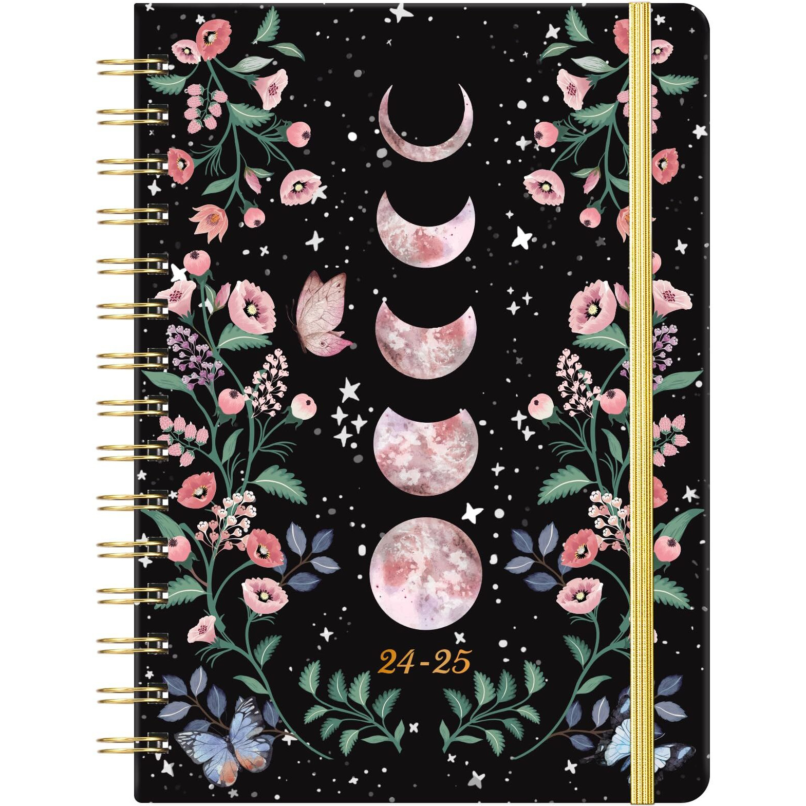2024-2025 Planner - Weekly And Monthly Planner 2024 With Tabs  July 2024 - June 2025  6.3"" X 8.4""  Planner 2024-2025 With Back Pocket + Thick Paper + Twin-Wire Binding - Moon