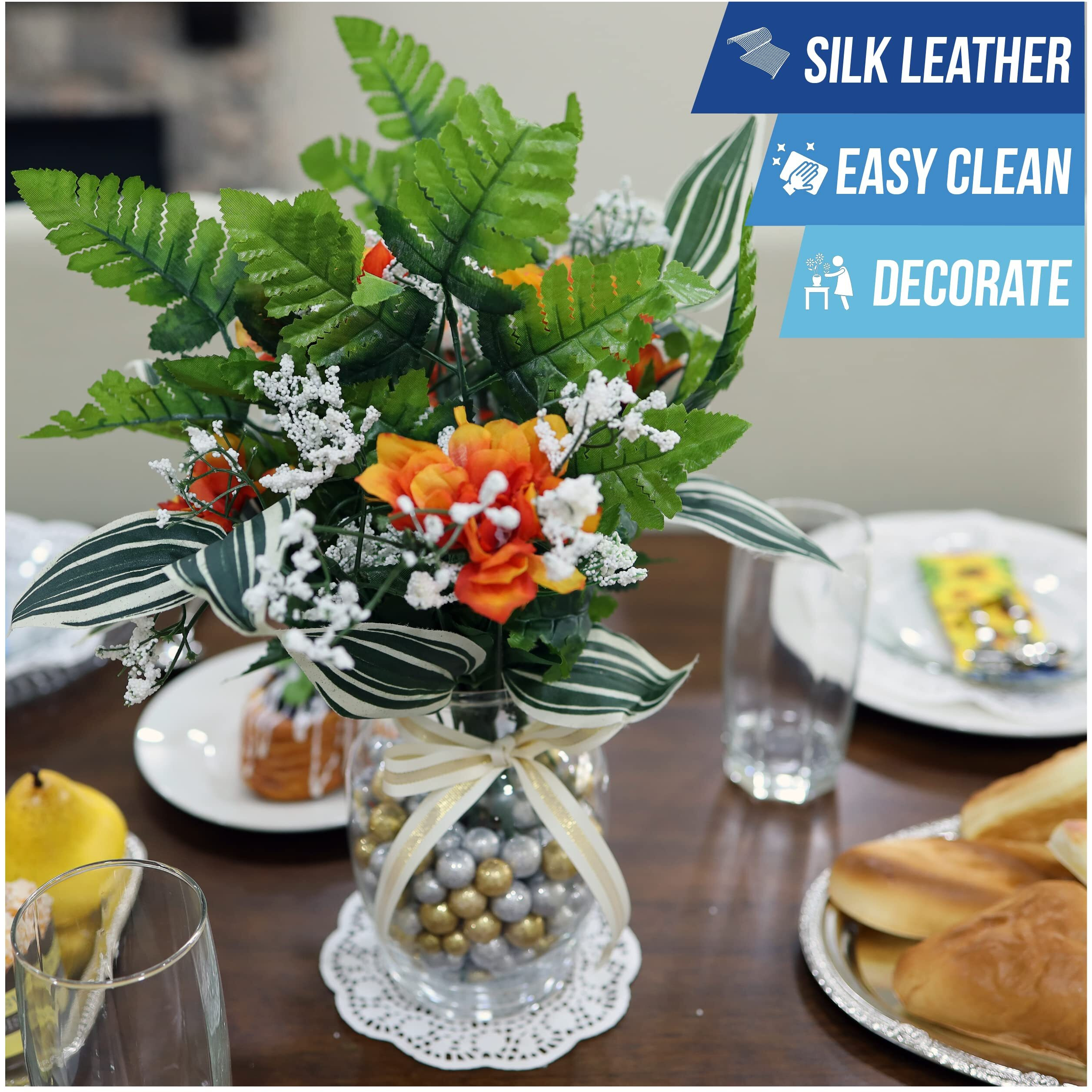 Iconikal Artificial Silk Leather Leaf Fern  16-Inches Long  24-Pack