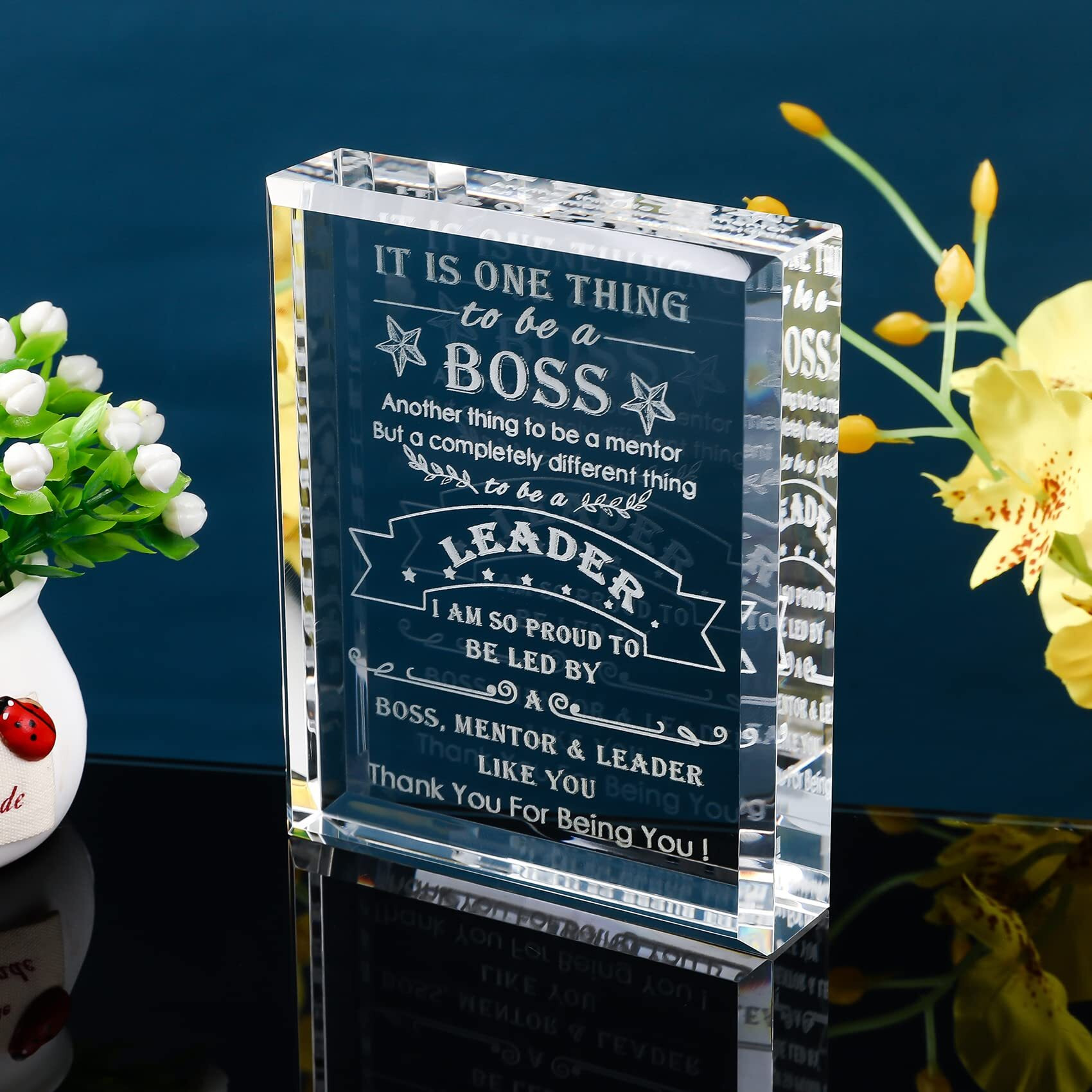 Ywhl Best Boss Gifts For Men Women Crystal Office Keepsakes Thank You Farewell Gifts For Boss Lady Mentor Supervisor Leader Retirement Going Away Christmas Birthday Appreciation Boss Day Gift For Boss