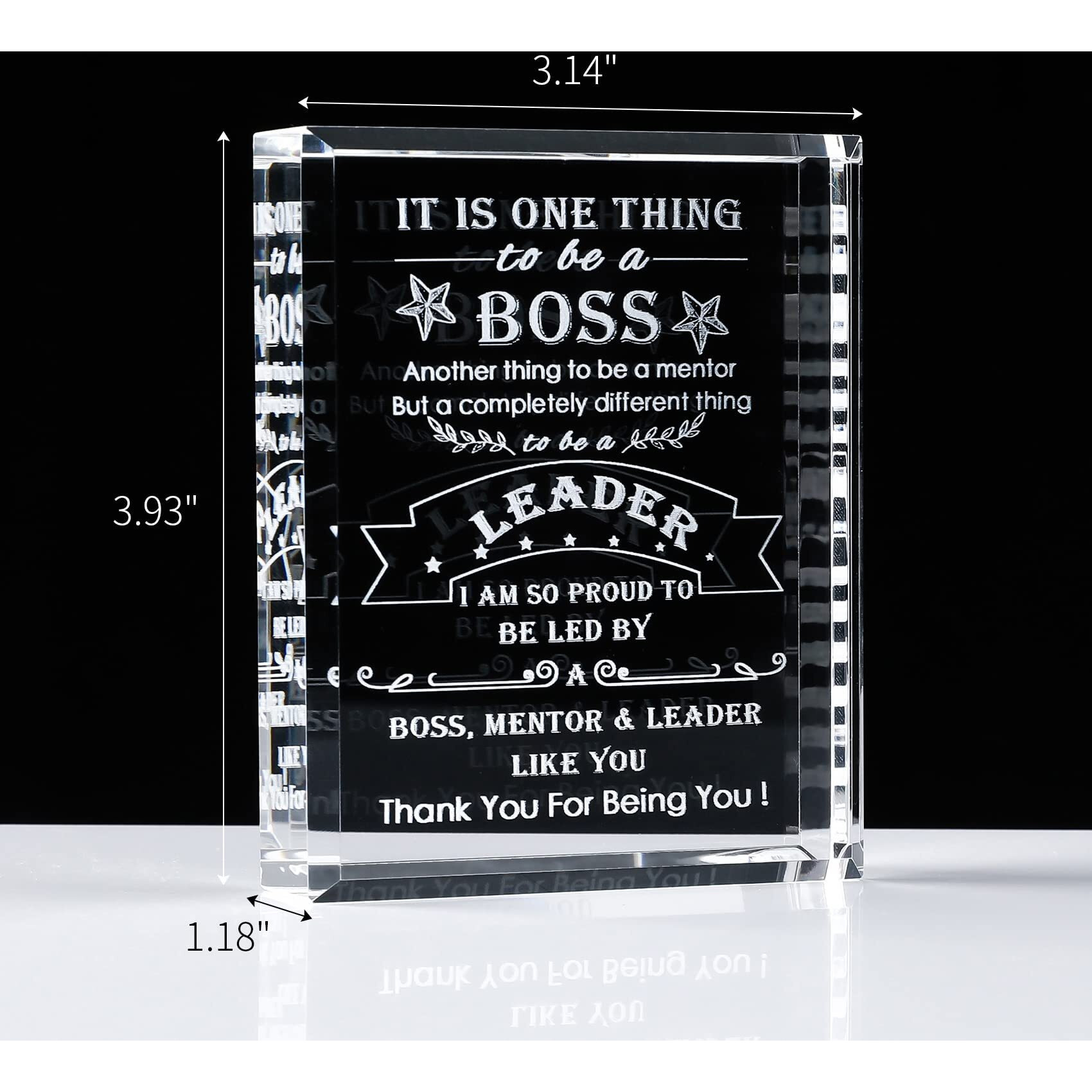 Ywhl Best Boss Gifts For Men Women Crystal Office Keepsakes Thank You Farewell Gifts For Boss Lady Mentor Supervisor Leader Retirement Going Away Christmas Birthday Appreciation Boss Day Gift For Boss