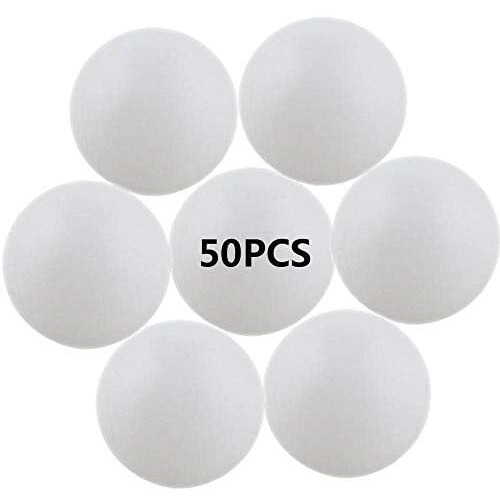Jedulin 40Mm Ping Pong Balls  50 Pack Assorted Colored Tennis Balls Multi Color Plastic Balls Fun Beer Ping Pong Balls Bulk For Beer Pong Balls  Arts And Craft  Party Decoration  Cat Balls (White)