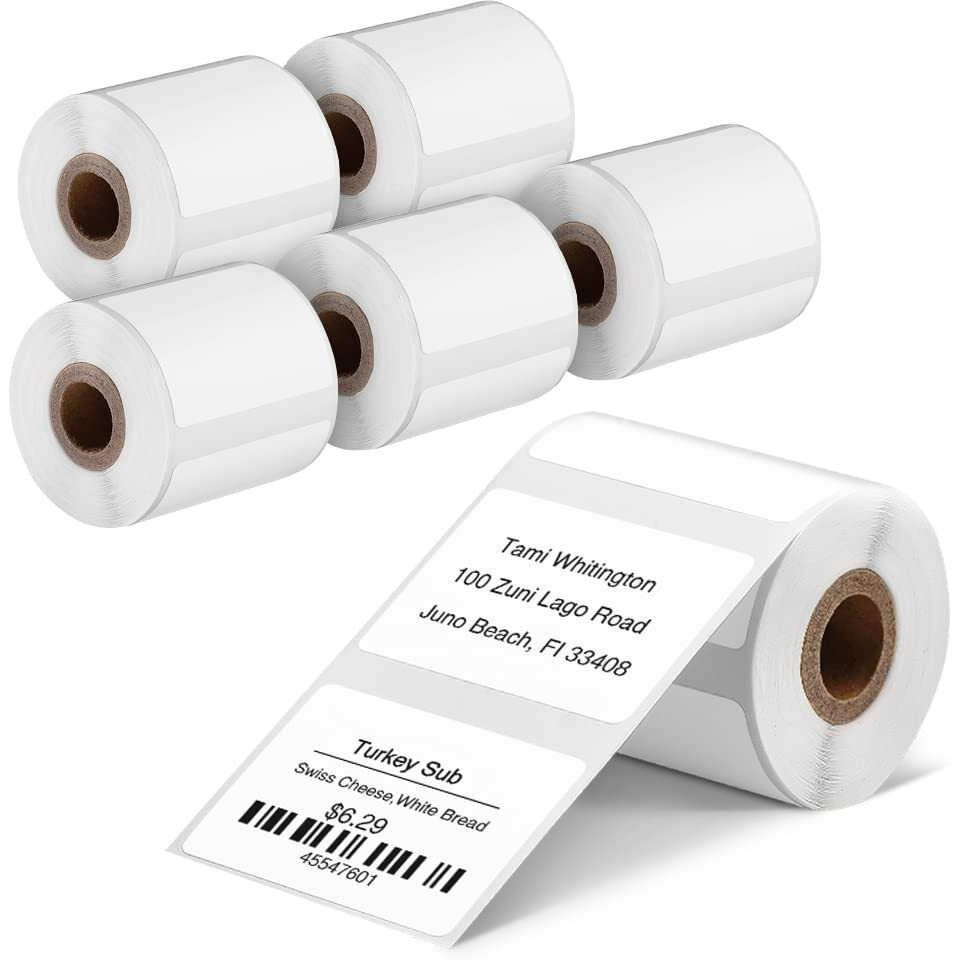 [6X230 Pcs] Phomemo Label Set  Adhesivethermal Paper  Premium Multipurpose Thermal Printer Label 230 Labels/Roll  6 Rolls Set  Compatible With M110/M220/M120/M200/M221 Label Maker  Black On White
