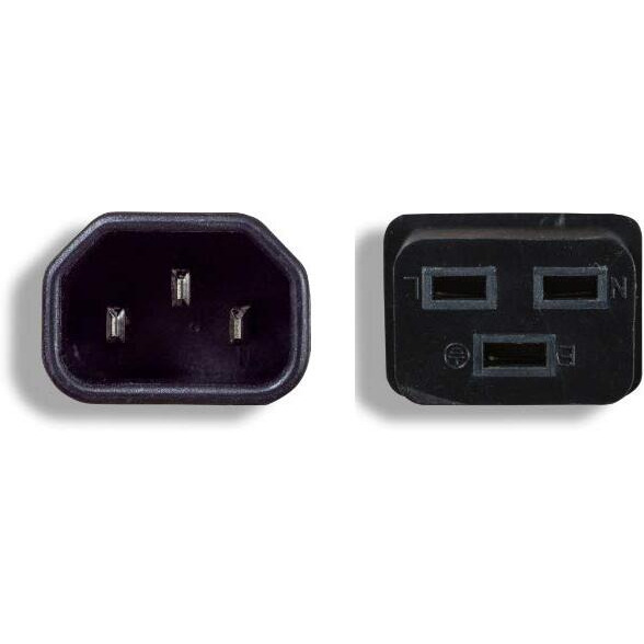 Cablelera Ac Power Cord Extension  Iec320 C14 To Iec320 C19  3'  14Awg  15A  250V(Zwacdfan-03)