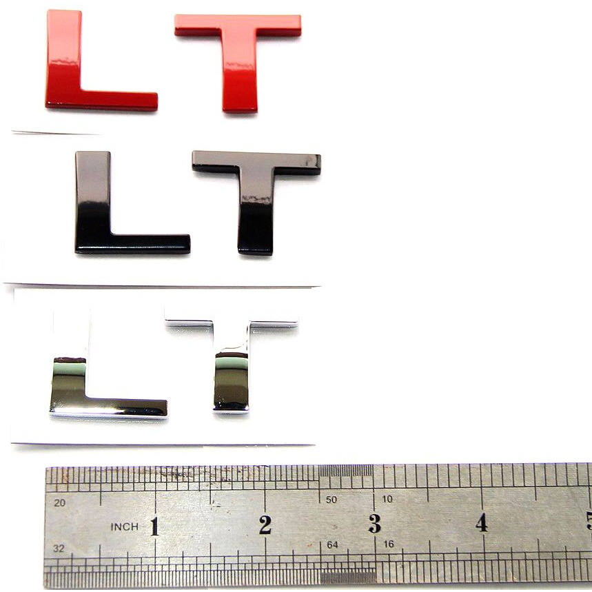 1X Oem Lt Letter Nameplate Emblem Badge Replacement For Silverado Sierra Tahoe Suburban Glossy (2007-2018 Black)