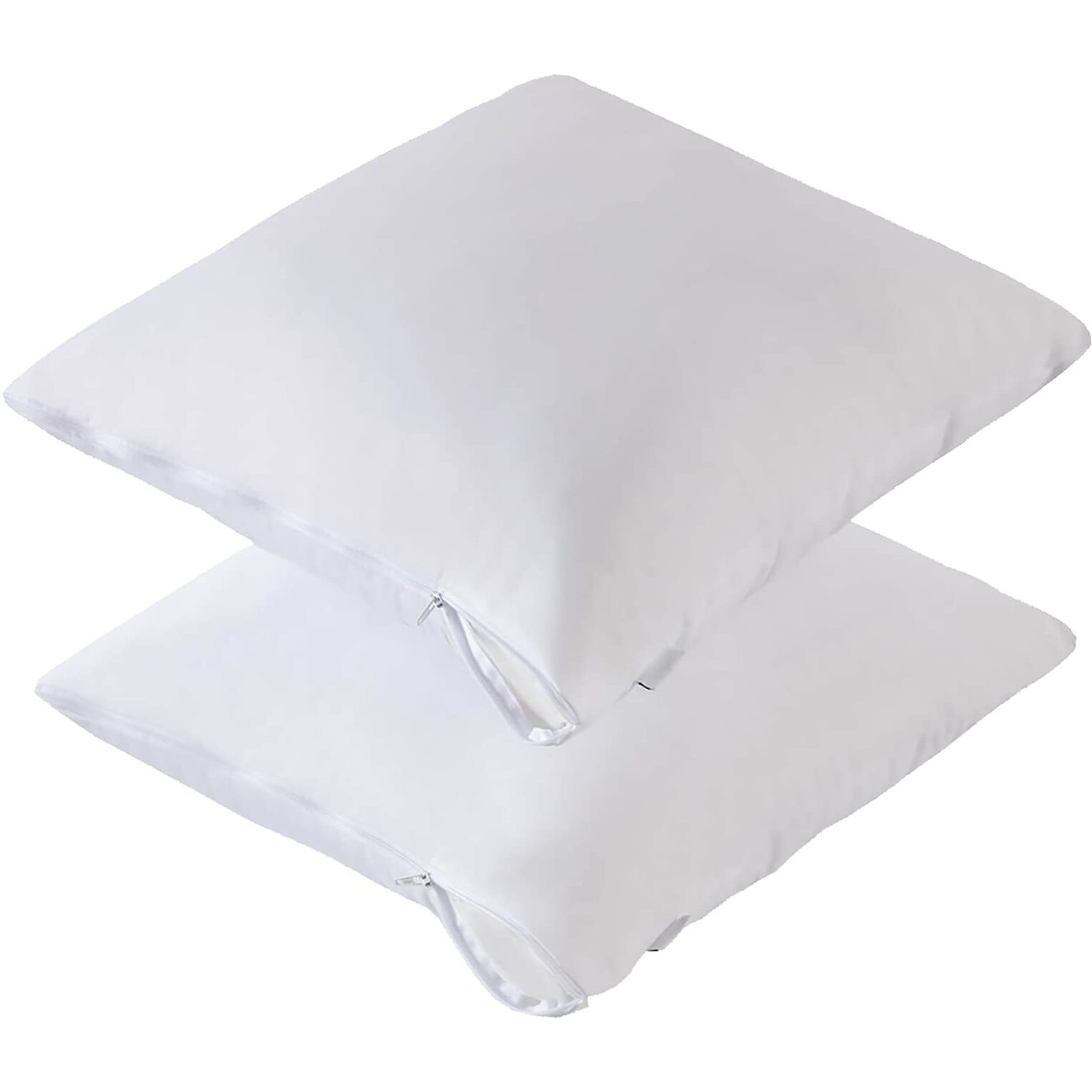 Waterproof Feather Proof Pillow Protectors With Zipper 18X18 Pack Of 2 Soft Bamboo Viscose Jersey Zippered Square Pillow Covers For Throw Pillow