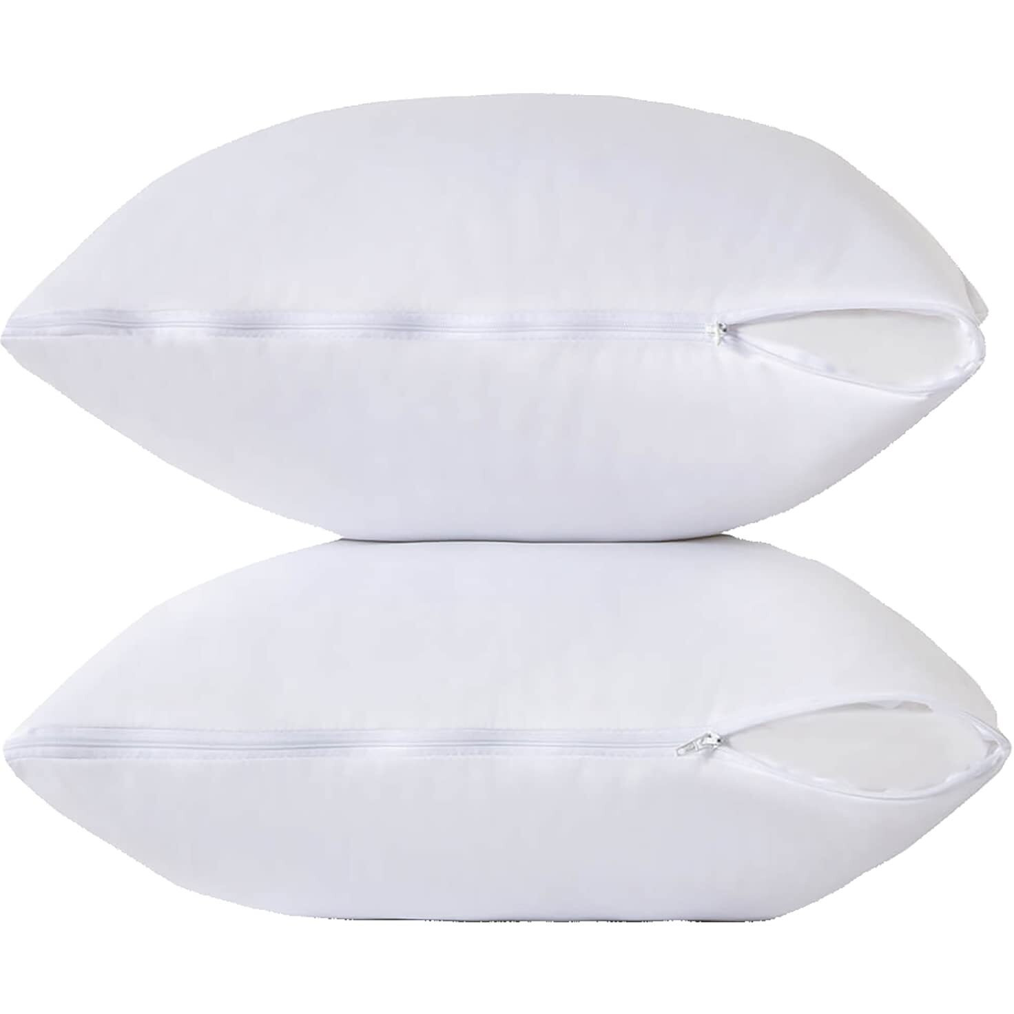 Waterproof Feather Proof Pillow Protectors With Zipper 18X18 Pack Of 2 Soft Bamboo Viscose Jersey Zippered Square Pillow Covers For Throw Pillow