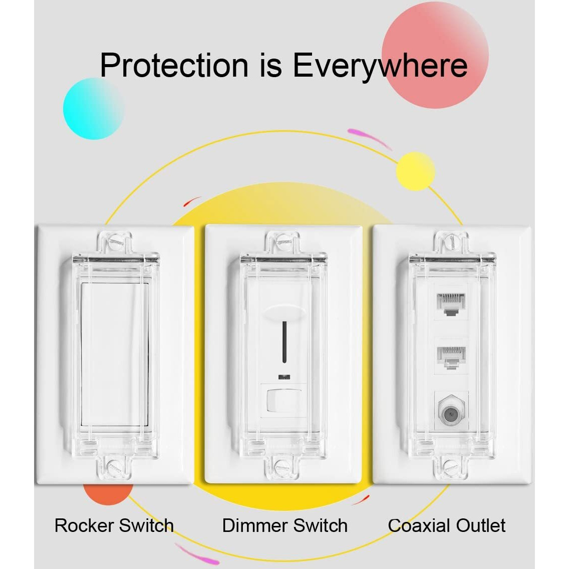 Light Switch Guard  Ilivable Child Proof Rocker Switch Plate Cover Prevents Kids Or Accidental Turned On/Off Switch While Allowing Access (Clear  2 Pack)