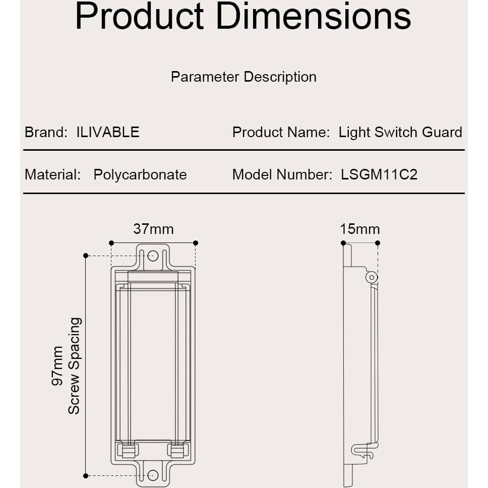Light Switch Guard  Ilivable Child Proof Rocker Switch Plate Cover Prevents Kids Or Accidental Turned On/Off Switch While Allowing Access (Clear  2 Pack)