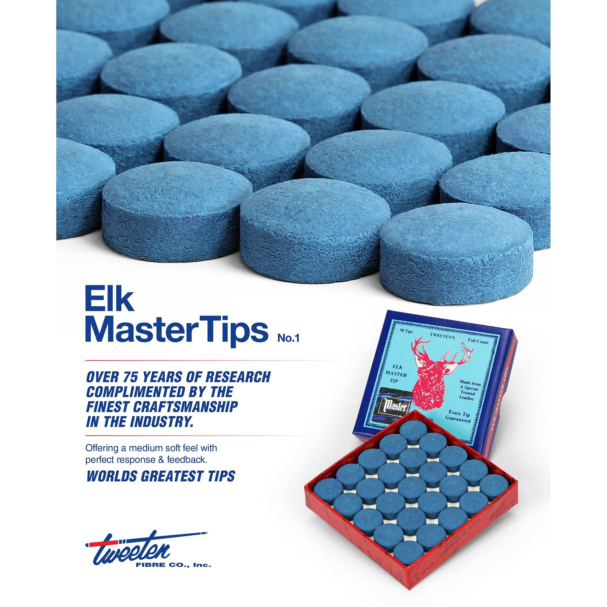 Tweeten Elk Master Billiard Pool Cue Tips (10 Mm  Pack Of 12)