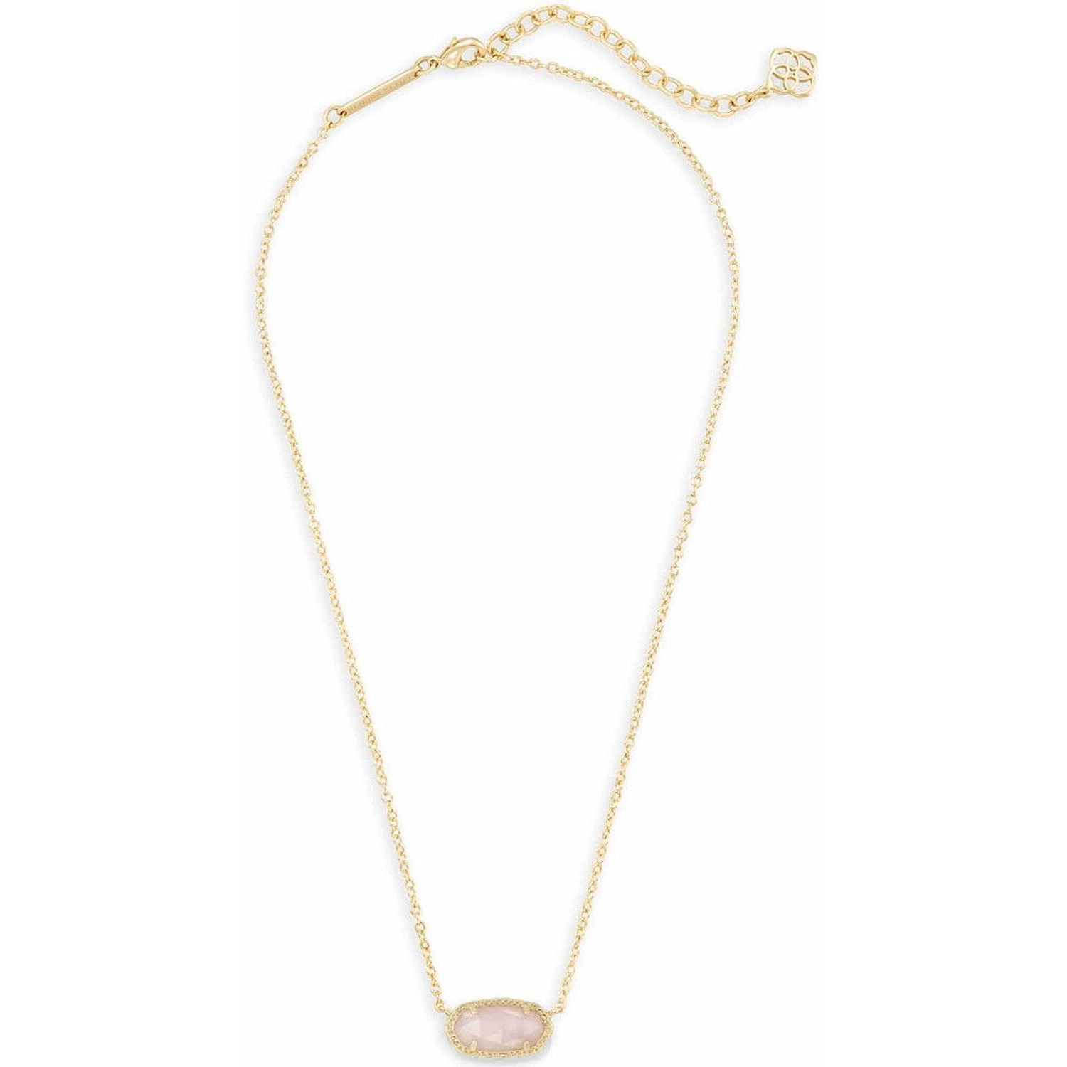 Kendra Scott Elisa Pendant Necklace For Women  Fashion Jewelry  14K Gold-Plated  Rose Quartz