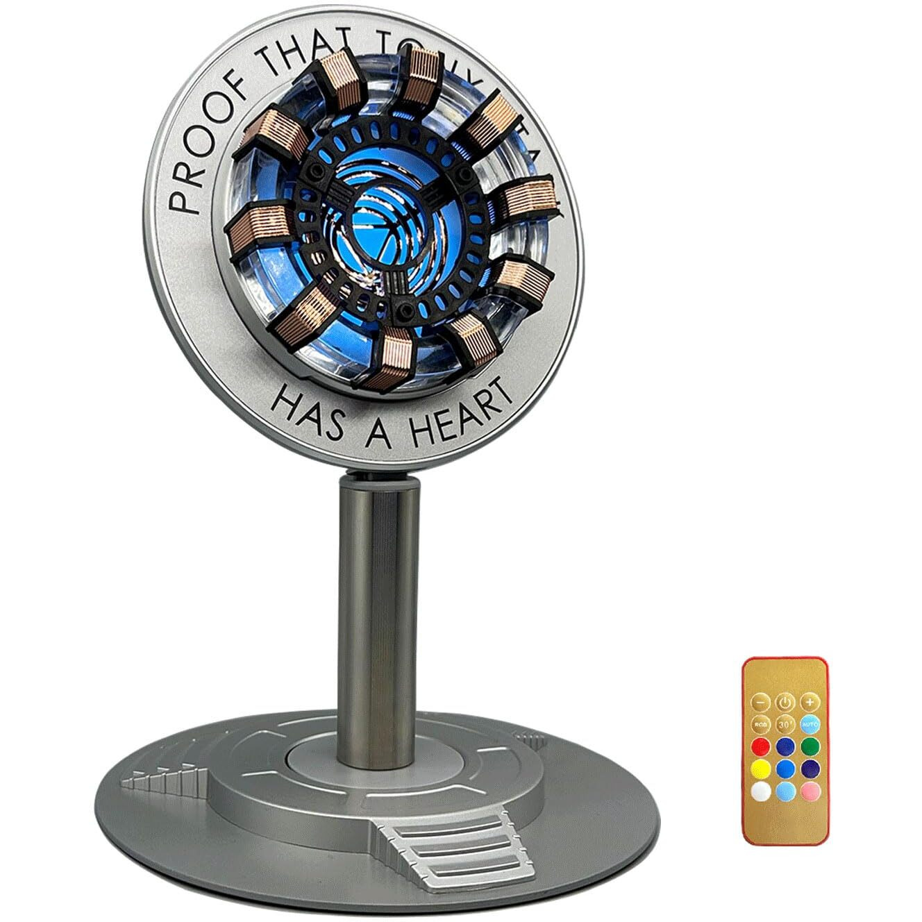 Moonacy Arc Reactor Light  Rechargeable Superhero Lamp  Multi-Color Cute Table Decor  Gift For Him  Iron Tony Has A Heart(Touch/Remote).