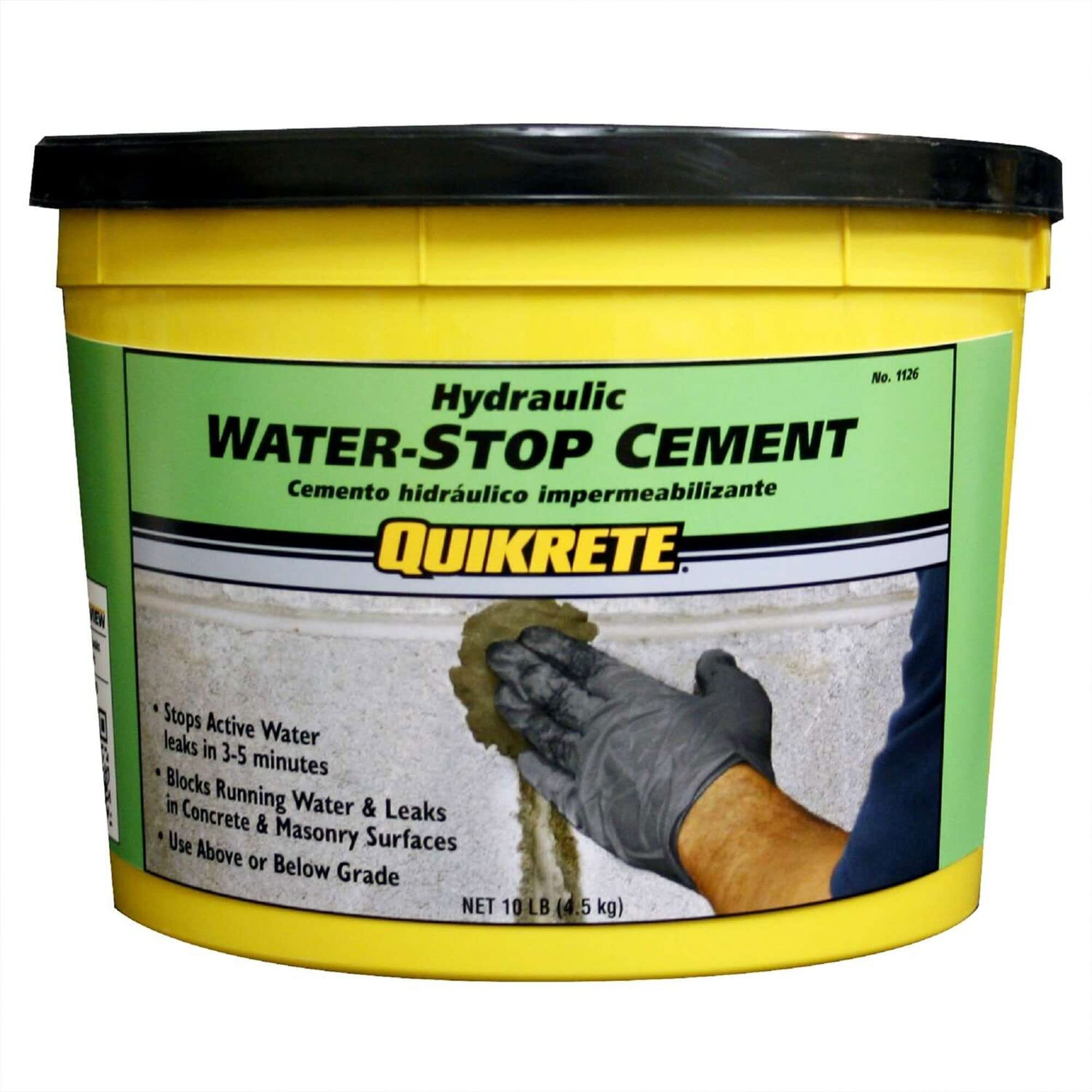 Quikrete Rapid Setting  Hydraulic Water Stop Cement  Sets In 3 To 5 Minutes To Patch Concrete & Masonry  For Pools And Foundations  10 Pounds
