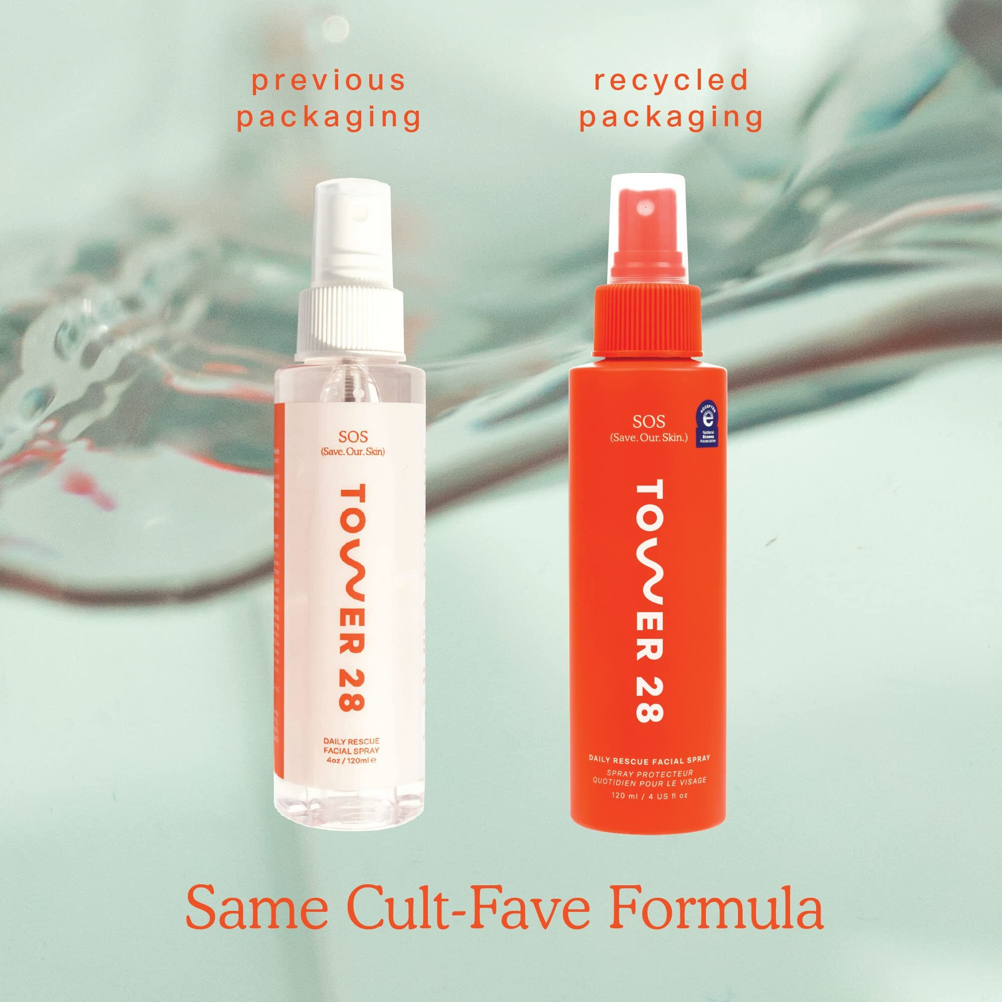 Tower 28 Sos Daily Rescue Facial Spray For Sensitive Skin  Soothing Ph Balancing Toner For Face  Hypochlorous Acid Helps Reduce Redness And Breakouts  1 Fl Oz