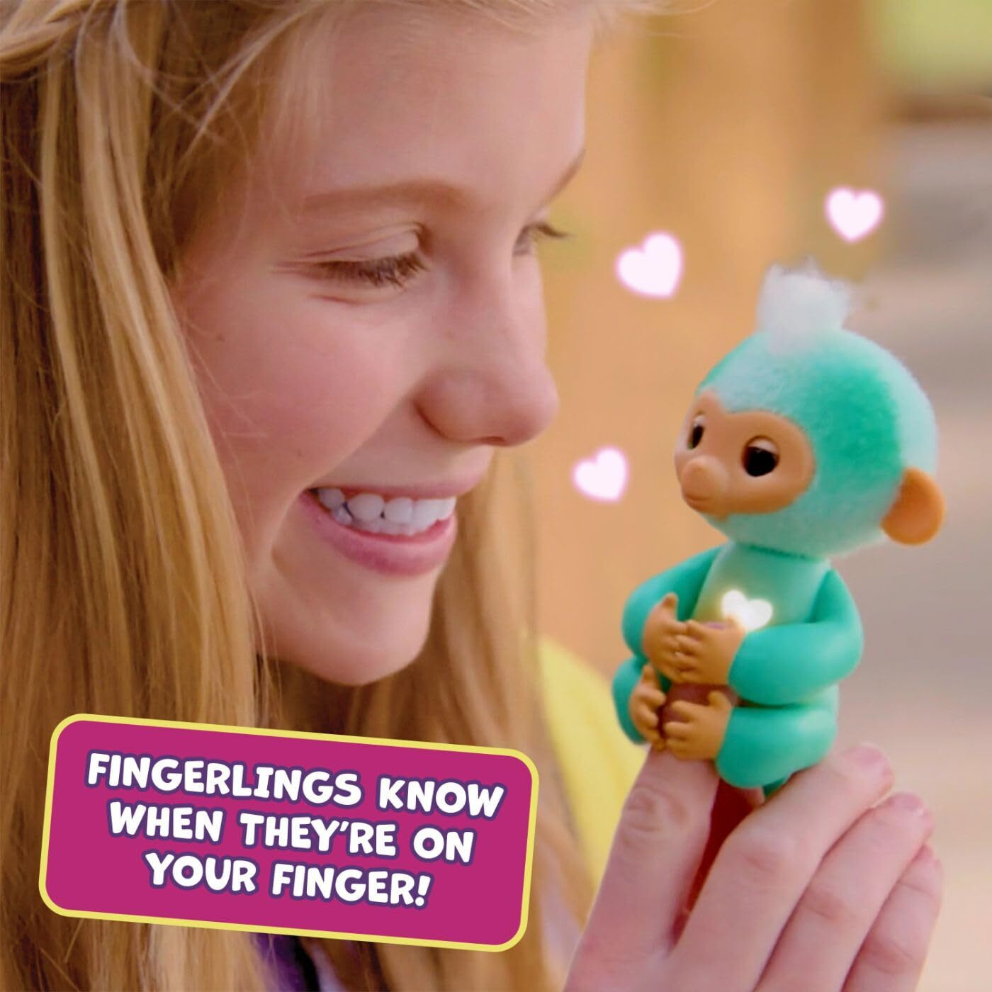 Fingerlings 2023 New Interactive Baby Monkey Reacts To Touch - 70+ Sounds & Reactions - Ava   Teal