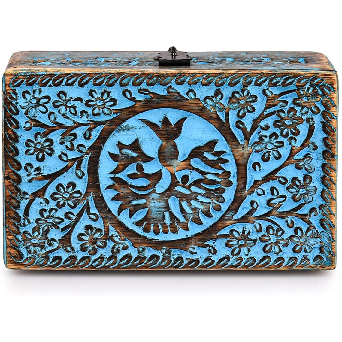 Bhavatu |Wooden Jewelry Box  Tarot Box  Celestial Home Decor  Witch Box  Tree Of Life  Trinket Box |Size- 8"" X 5"" X 2.5"" | Decorative Storage Bin