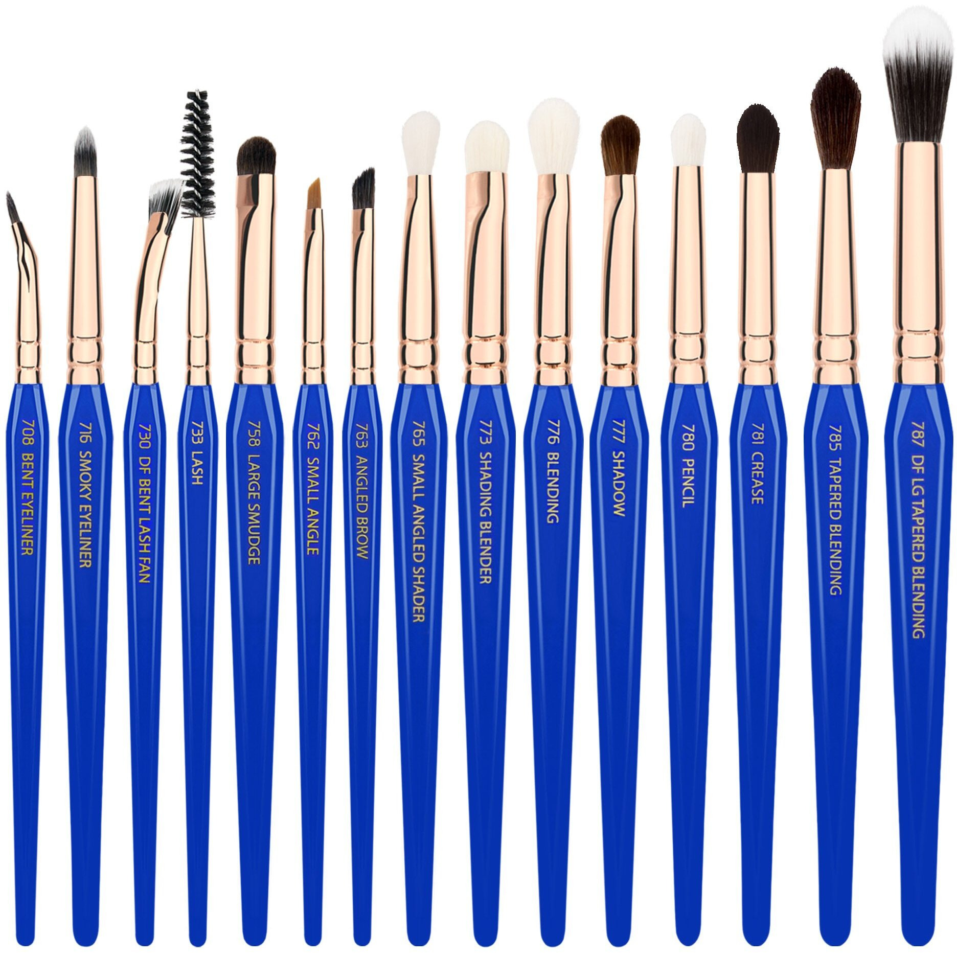 Bdellium Tools Professional Makeup Brush Golden Triangle - Eyes Only 15Pc. Brush Set With Stand-Up Pouch