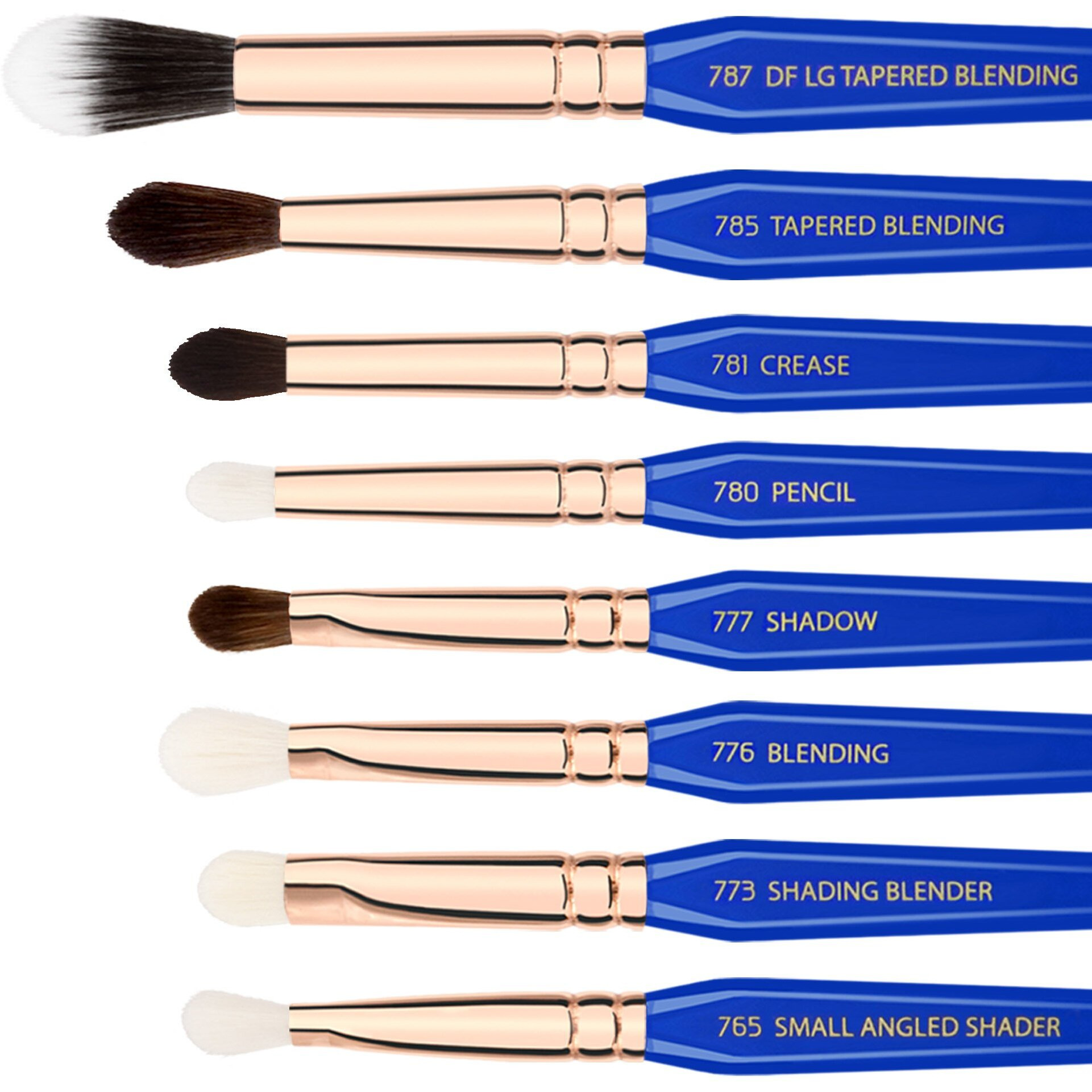 Bdellium Tools Professional Makeup Brush Golden Triangle - Eyes Only 15Pc. Brush Set With Stand-Up Pouch