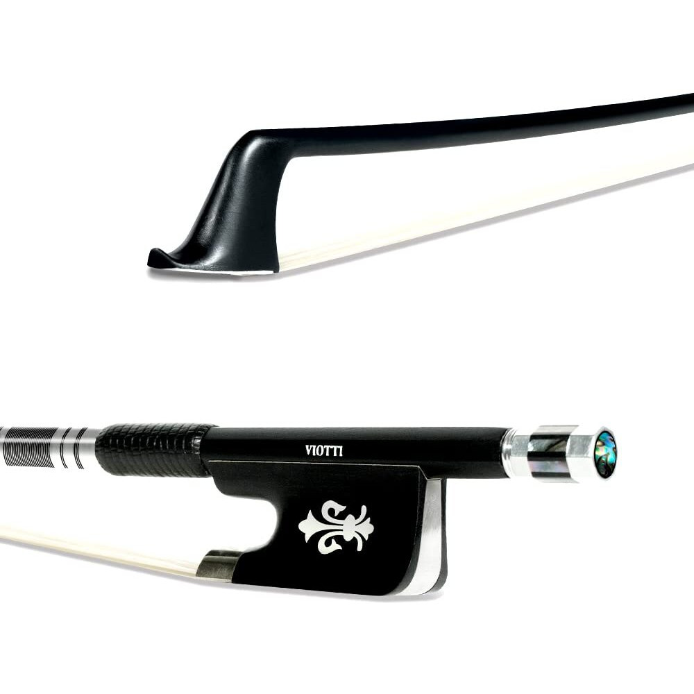 Viotti Carbon Fiber Cello Bow  Hand Crafted By Professional Bow Makers  Strong  Stiff & Well Balanced  Made With Mongolian Horse Hair  For Cellist Of All Skill Levels