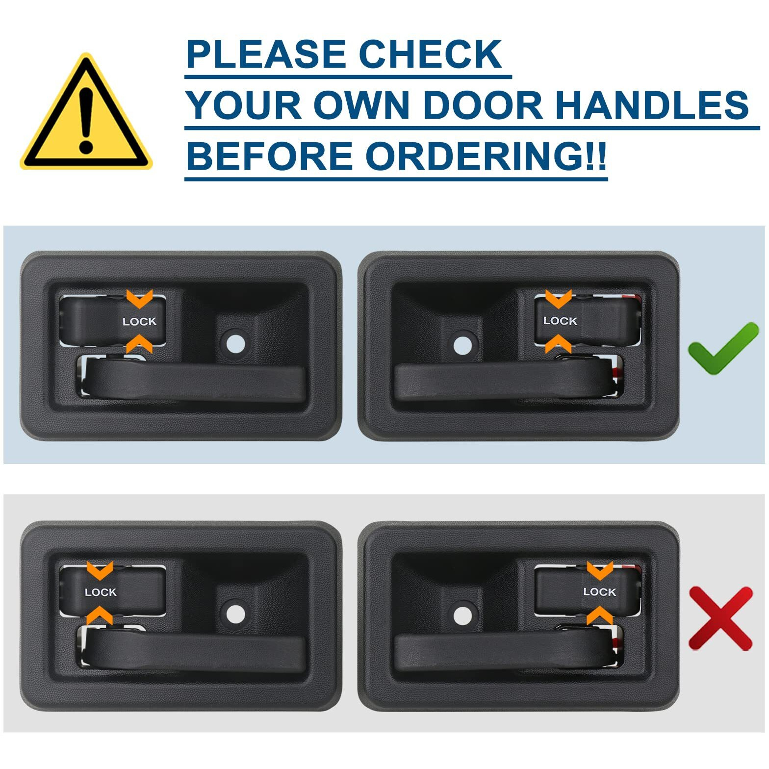 Apperfit Interior Door Handle (Pair) Compatible With Jeep Wrangler Yj Tj 1991-2006 Replaces 55176477Ab 55176476Ab 79540 79541