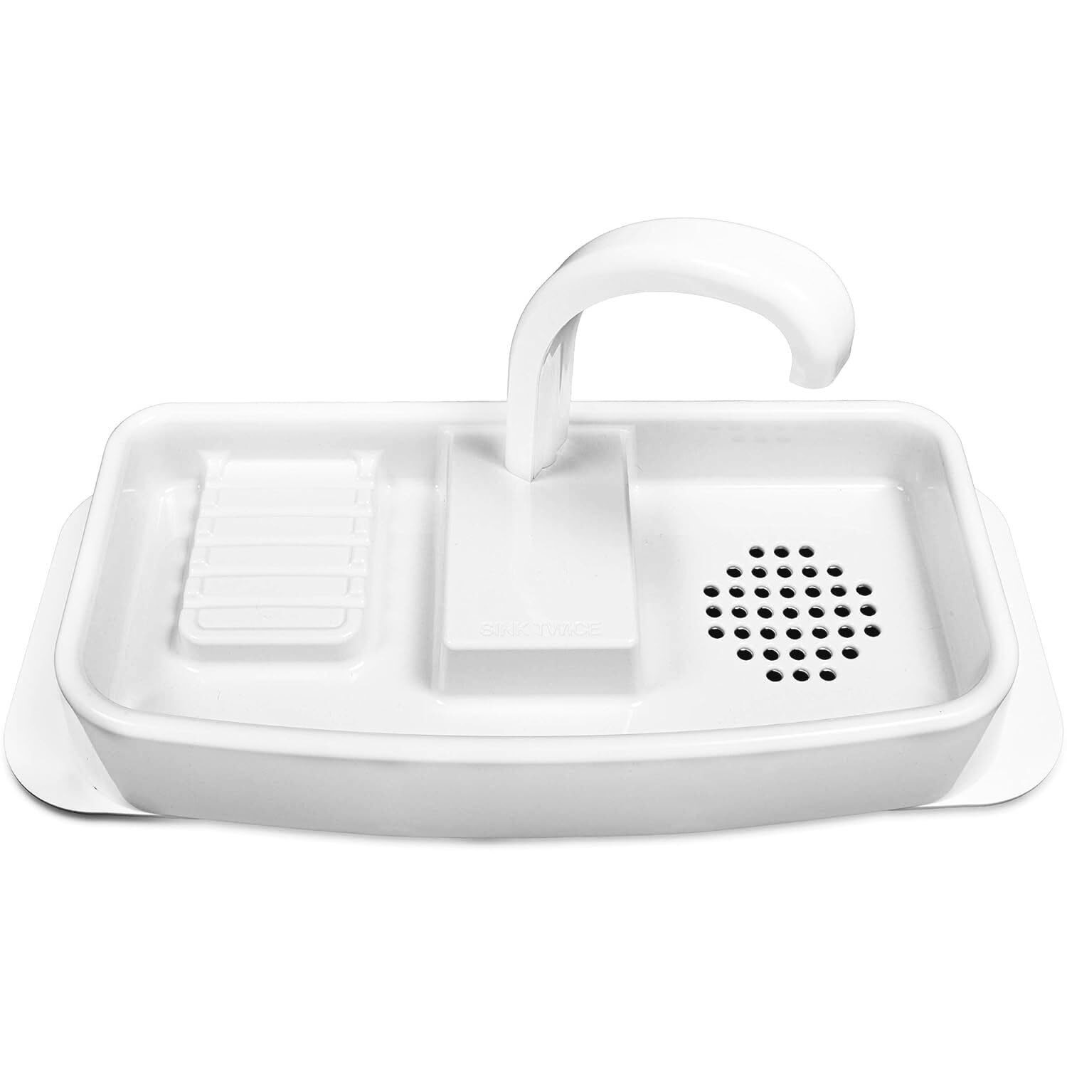 White Plastic Toilet Sink - 15.25  - 20.  Surface Mount Utility Toilet Tank Sink Cover W/Built-In Faucet & Sink For Handwashing & Flushing - Apartment Must Haves For Space & Water Conservation