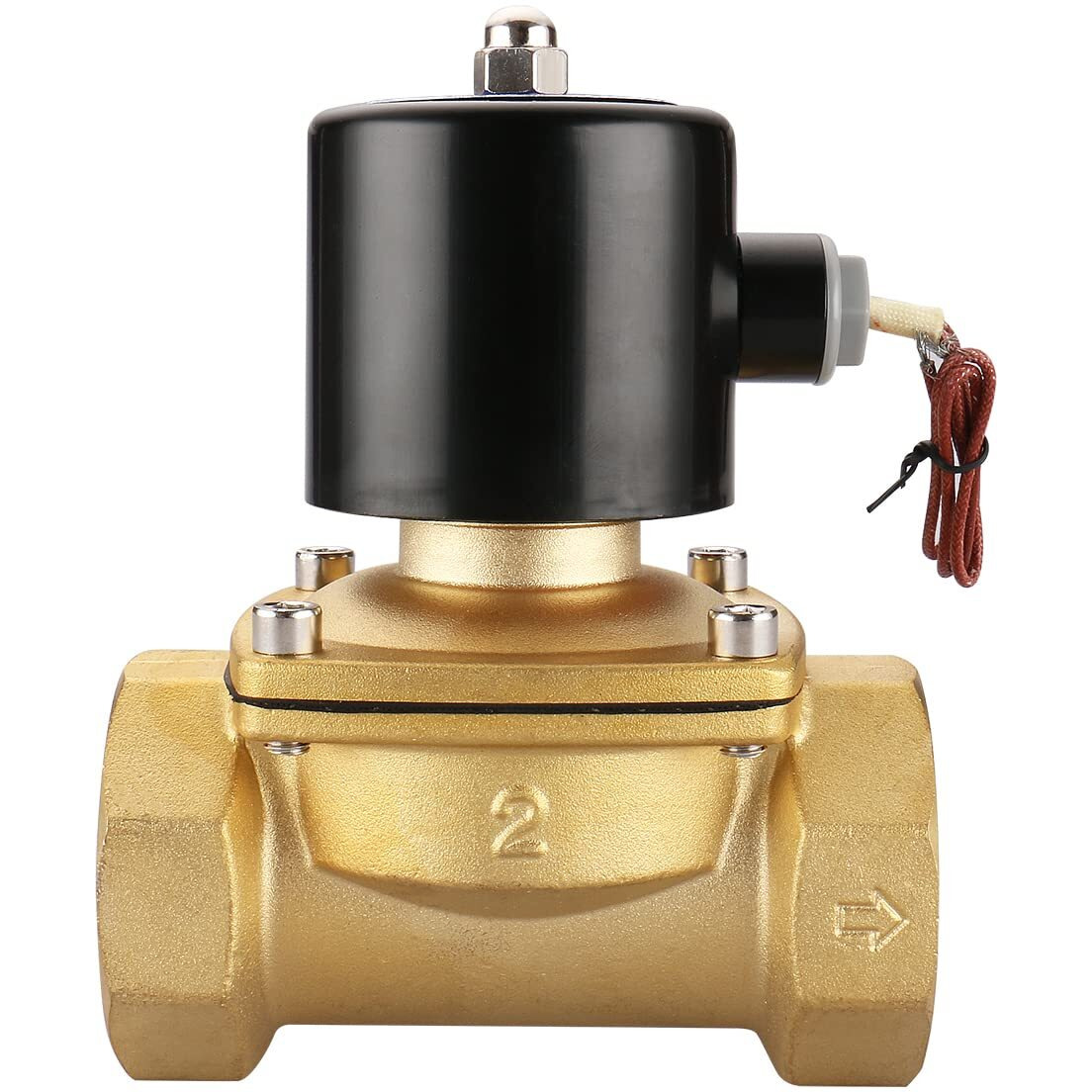 Baomain 2 Inch Ac 110V Brass Electric Solenoid Valve Water Air Nc Valve 2W-500-50