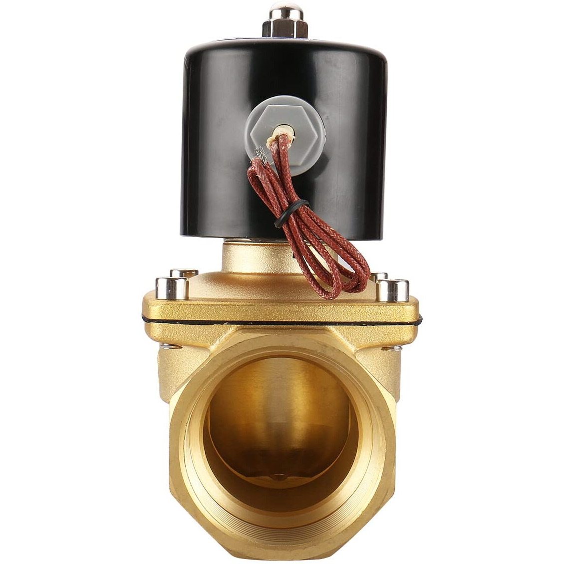 Baomain 2 Inch Ac 110V Brass Electric Solenoid Valve Water Air Nc Valve 2W-500-50