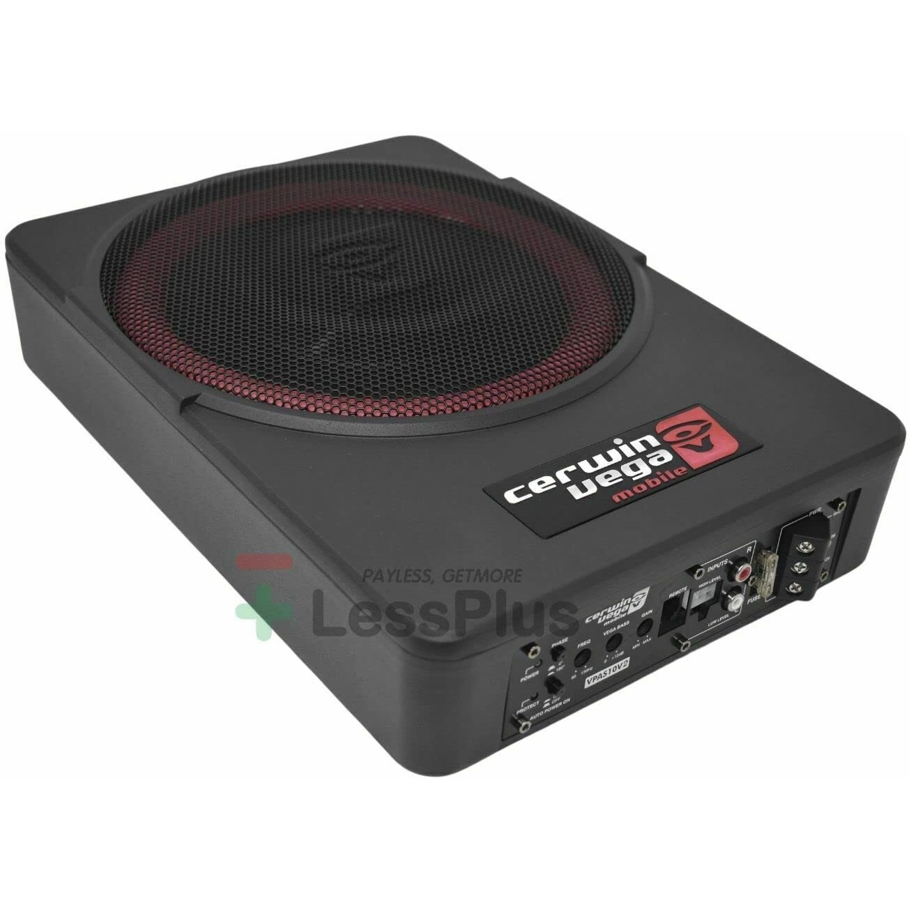 Cerwin Vega Vpas10V2 10"" 550W Max / 200W Rms Low Profile Active Powered Subwoofer With Built In Amplifier Module For Working With All Vehicles