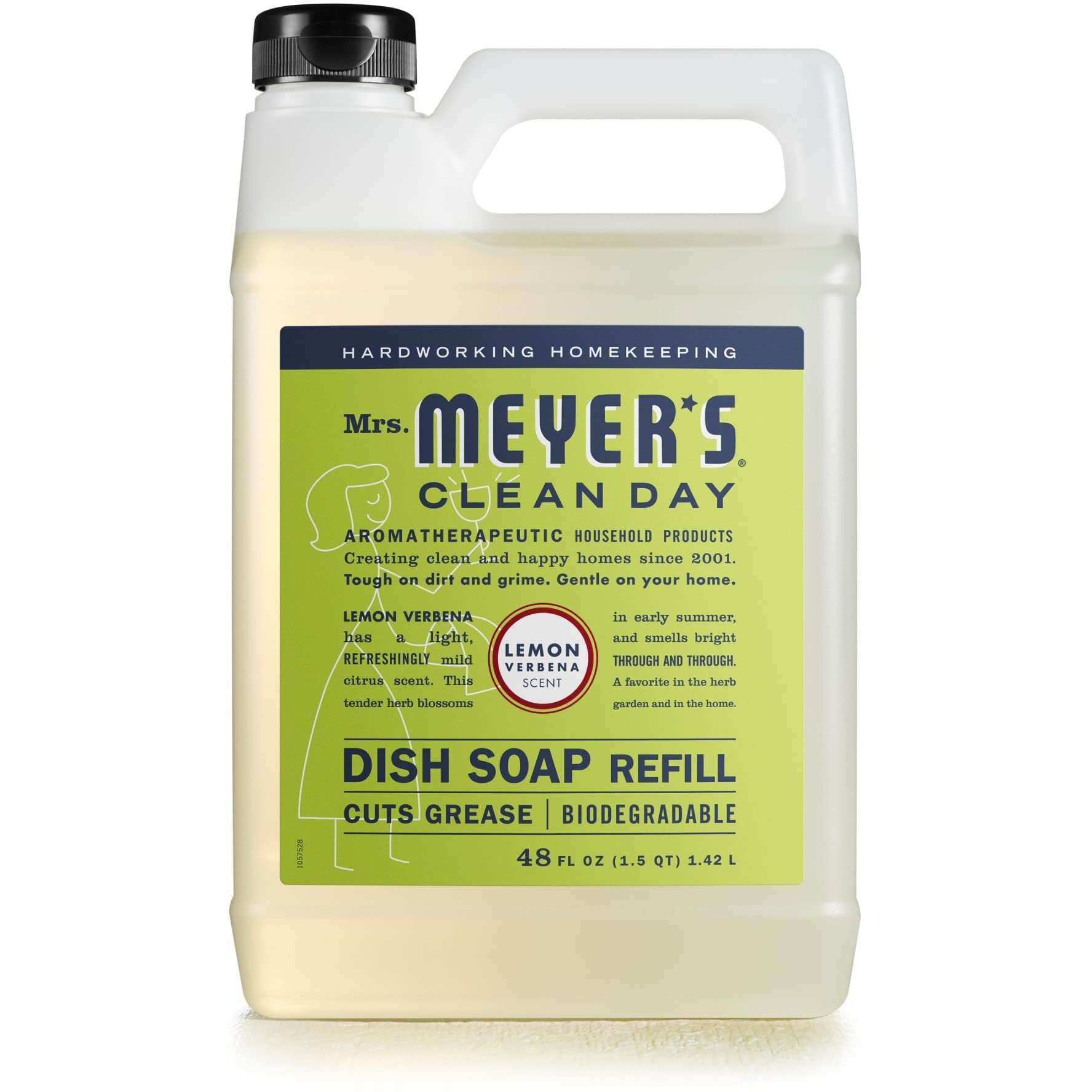 Mrs. Meyer's Clean Day Liquid Dish Soap Refill  Biodegradable Formula  Lemon Verbena (48 Fl Oz (Pack Of 1))