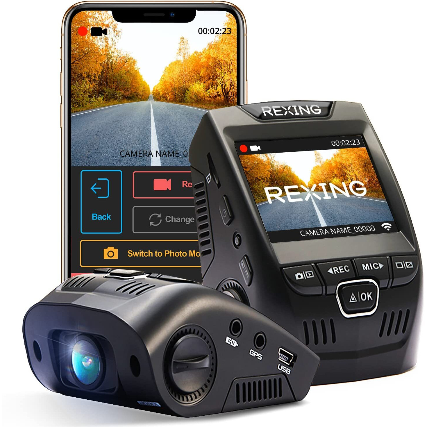 Rexingusa V1-4K Ultra Hd Car Dash Cam With Wi-Fi 2.4  Lcd Screen | 170 Wide Angle Dashboard Camera Recorder With G-Sensor | Wdr | Loop Recording | Supercapacitor | Mobile App | 256Gb Supported