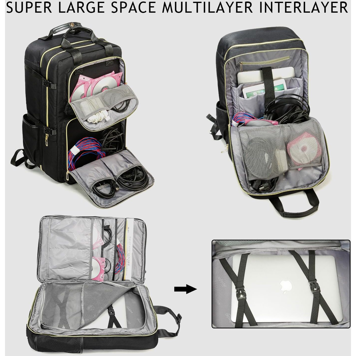 Rabjen Dj Backpack For Club Gigs  Dj Mixer Case Compatible With Pioneer Dj Ddj-Rev1  Dj Controller  Novation Launchkey 37 Key Keyboard And More Equipment