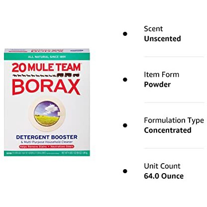 Borax 20 Mule Team Laundry Booster  Powder  4 Pounds
