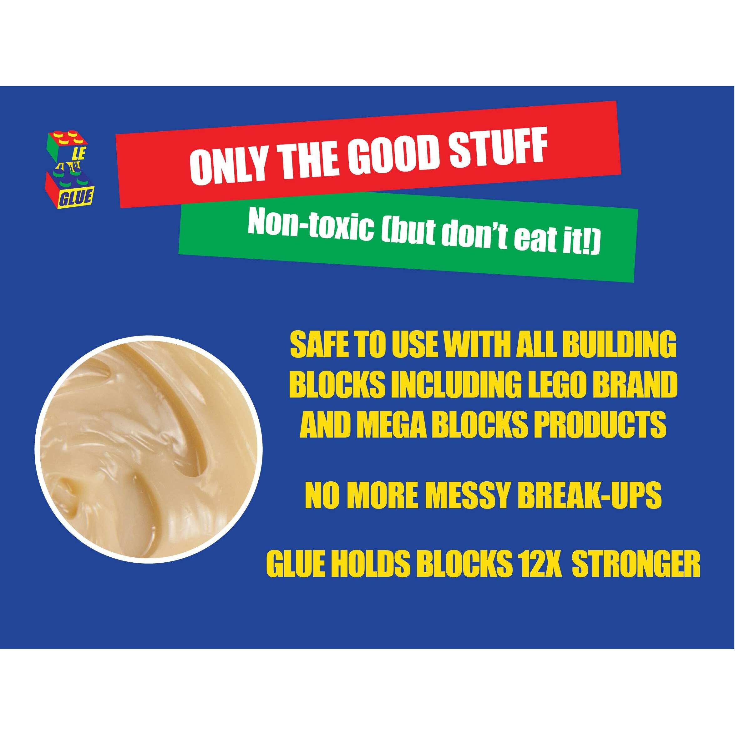 Le Glue Temporary Glue | Non-Permanent Clear Adhesive Glue For Plastic Building Blocks | No Messy Break-Ups | Non-Toxic Model Glue Formula | Seen On Shark Tank  Created For Kids  By A Kid