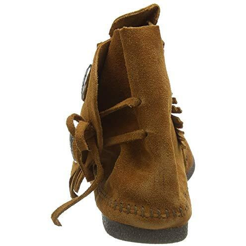 Minnetonka Mens Two Button Hardsole Boot  Brown  Size 9