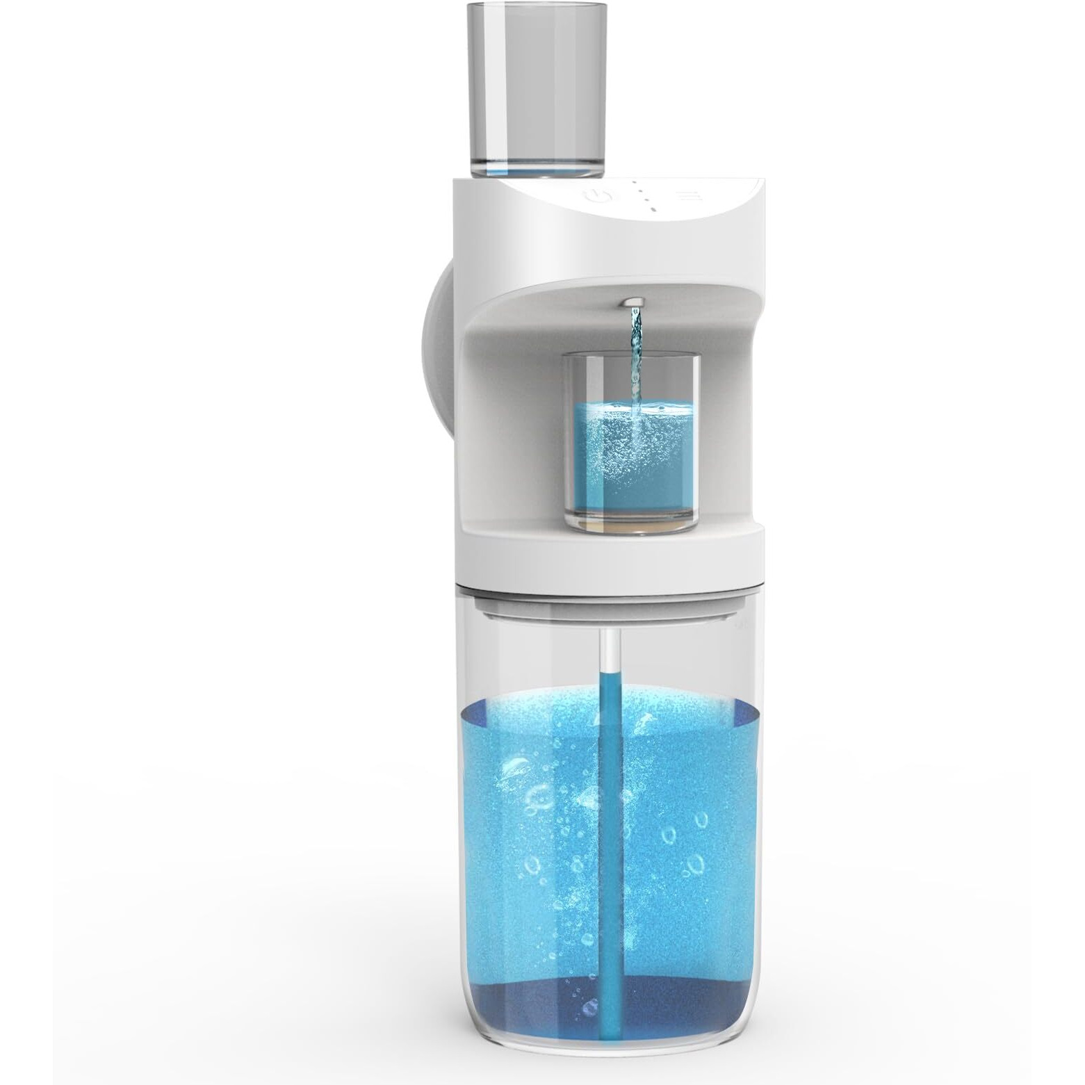 Automatic Mouthwash Dispenser  550Ml (19.35 Oz) Mouthwash Dispenser For Bathroom With Magnetic Cups  3 Dispensing Levels  Long Standby Time