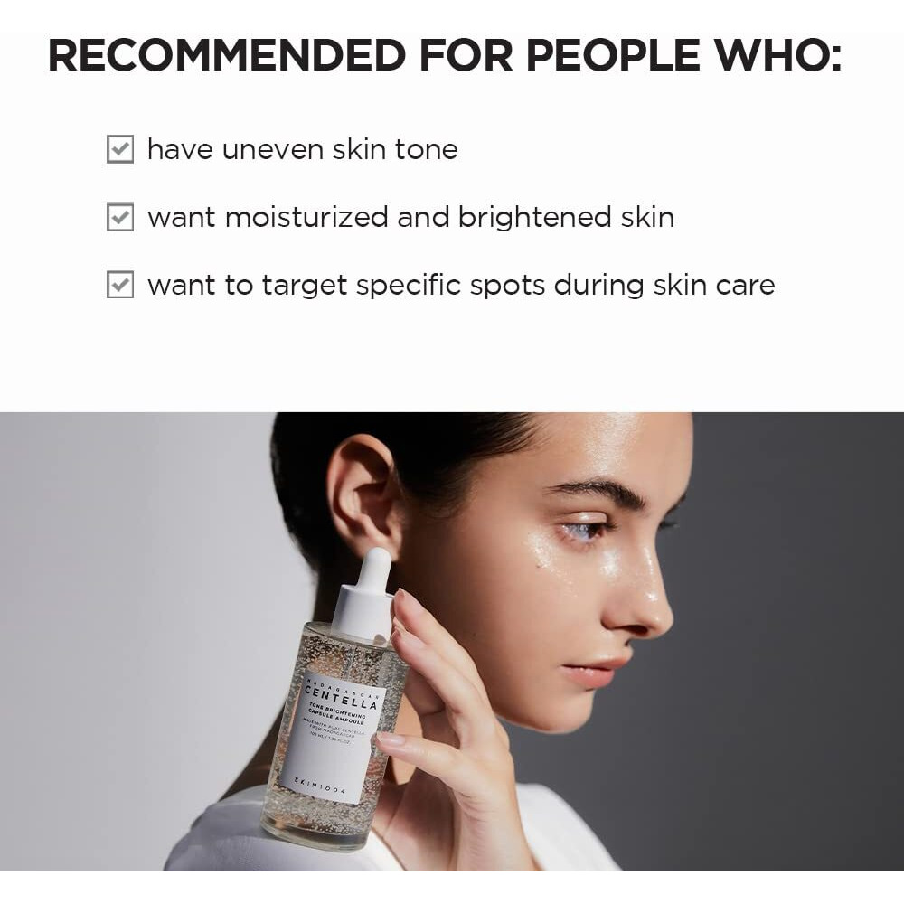 Skin1004 Madagascar Centella Tone Brightening Capsule Ampoule 3.38 Fl.Oz(100Ml) | Calming Moisturizing Brightening | Sensitive Skin