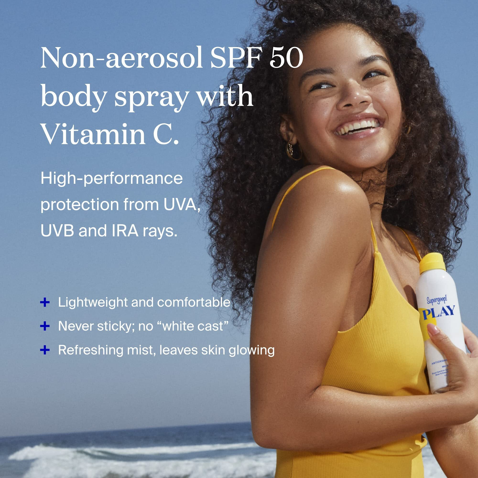Supergoop Play Spf 50 Antioxidant Body Mist W/Vitamin C  3 Fl Oz - 2 Pack - Broad Spectrum Sunscreen Spray For Sensitive Skin - Great For Active Days