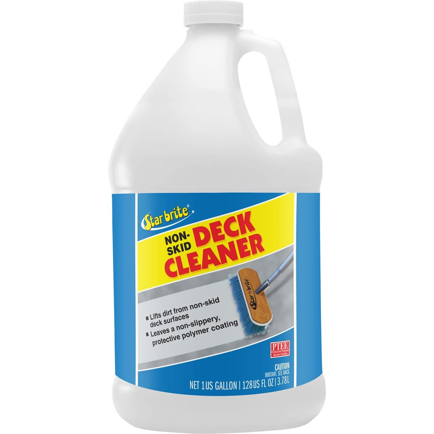 Star Brite Non-Skid Deck Cleaner & Protectant -Ultimate Boat Deck Wash - Protects Against Future Stains & Uv - Ideal For Fiberglass  Vinyl  Plastic  Painted & Metal Surfaces - 128 Oz Gallon (085900)