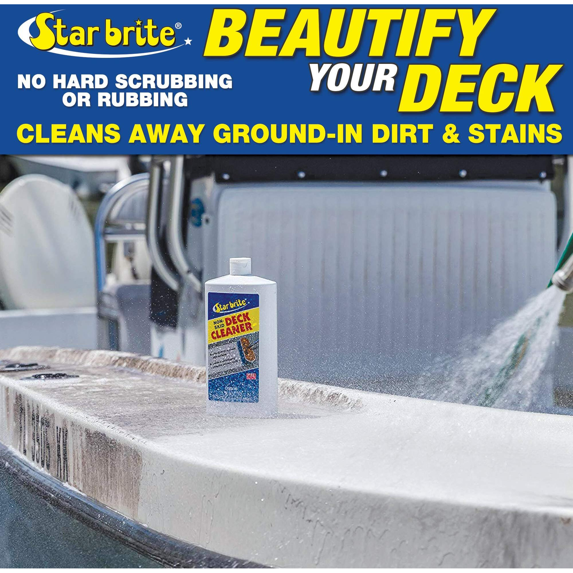 Star Brite Non-Skid Deck Cleaner & Protectant -Ultimate Boat Deck Wash - Protects Against Future Stains & Uv - Ideal For Fiberglass  Vinyl  Plastic  Painted & Metal Surfaces - 128 Oz Gallon (085900)