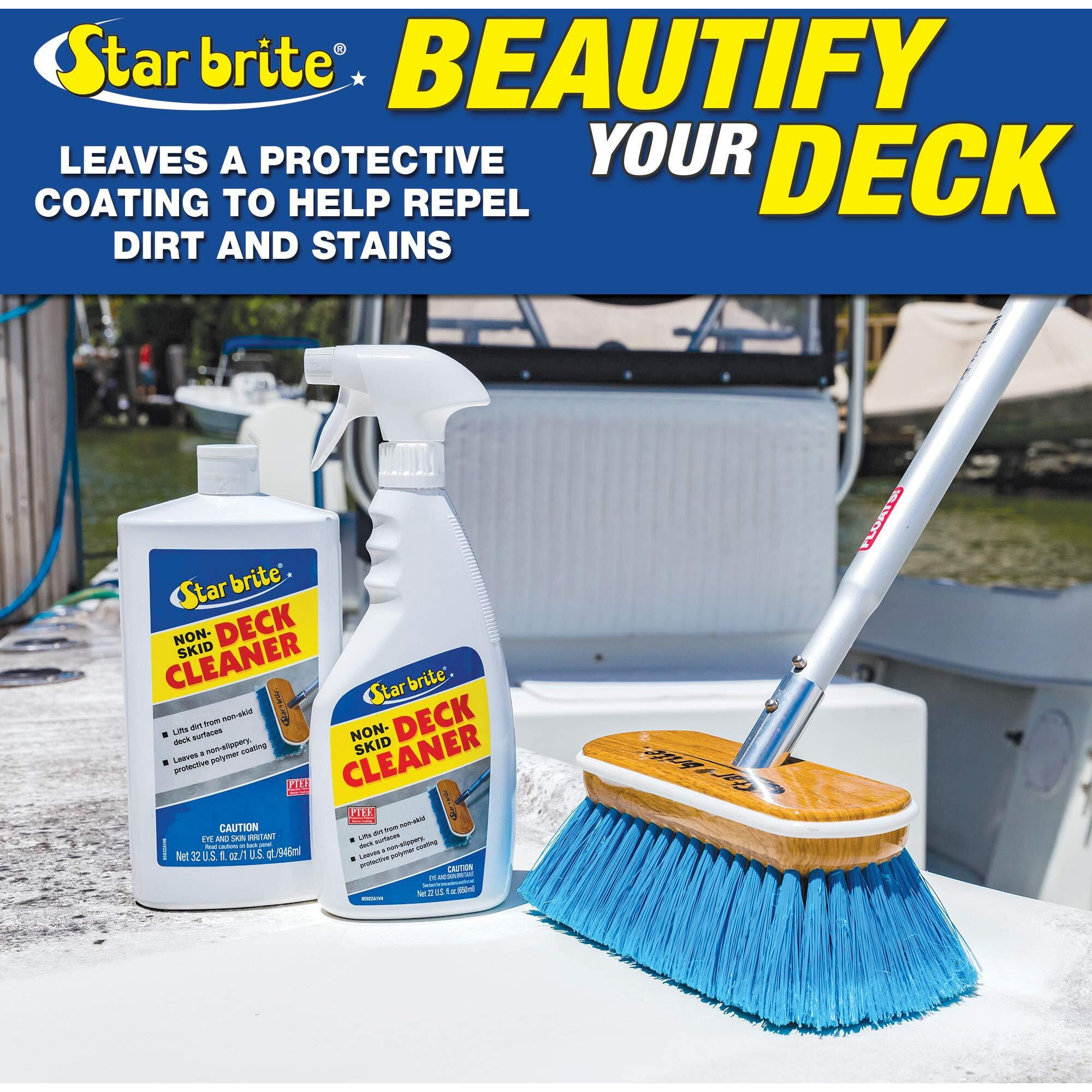 Star Brite Non-Skid Deck Cleaner & Protectant -Ultimate Boat Deck Wash - Protects Against Future Stains & Uv - Ideal For Fiberglass  Vinyl  Plastic  Painted & Metal Surfaces - 128 Oz Gallon (085900)