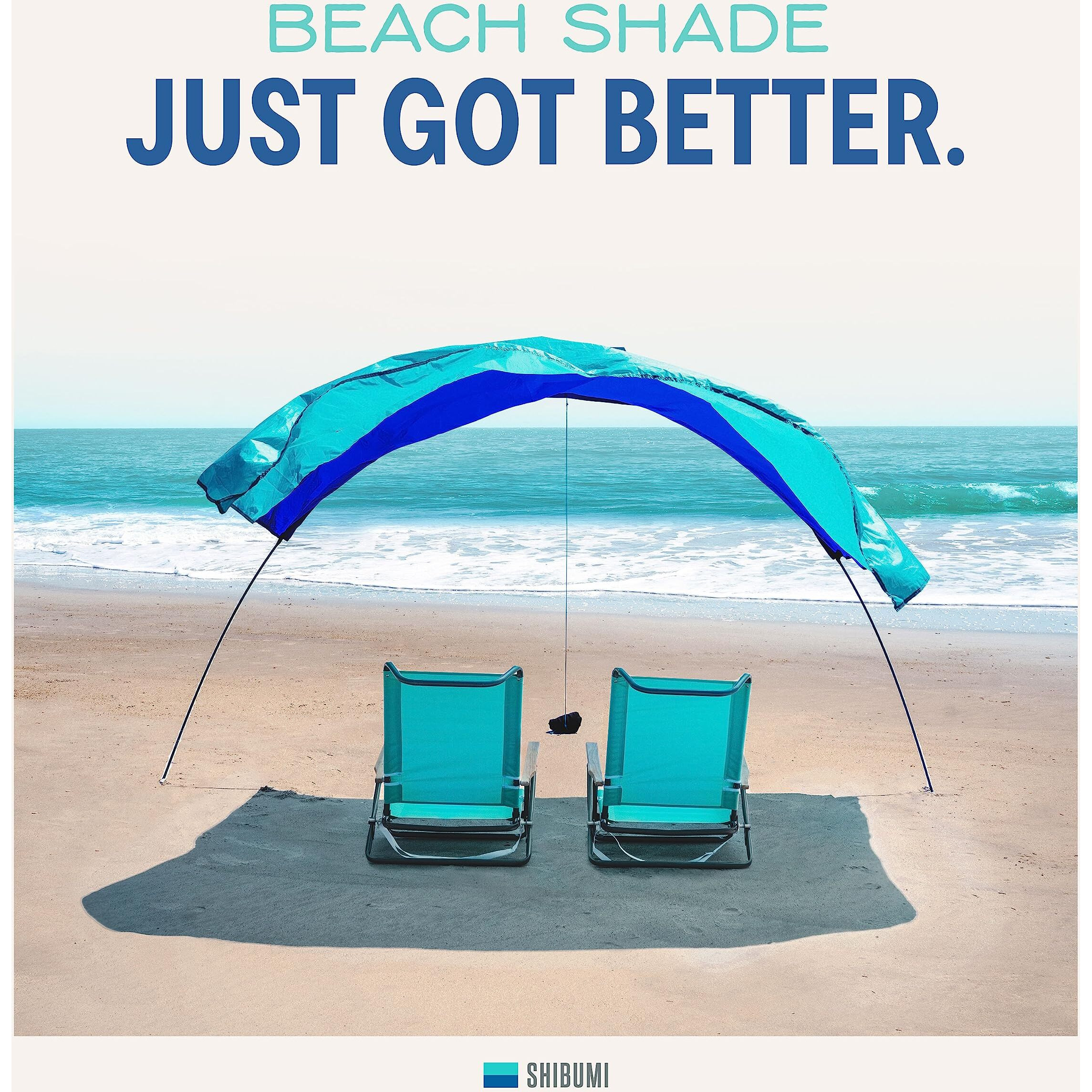 Shibumi Shade Mini  World's Best Beach Shade  The Original Wind-Powered Beach Canopy  Provides 75 Sq. Ft. Of Shade  Compact & Easy To Carry  Sets Up In 2 Minutes  Designed & Sewn In America