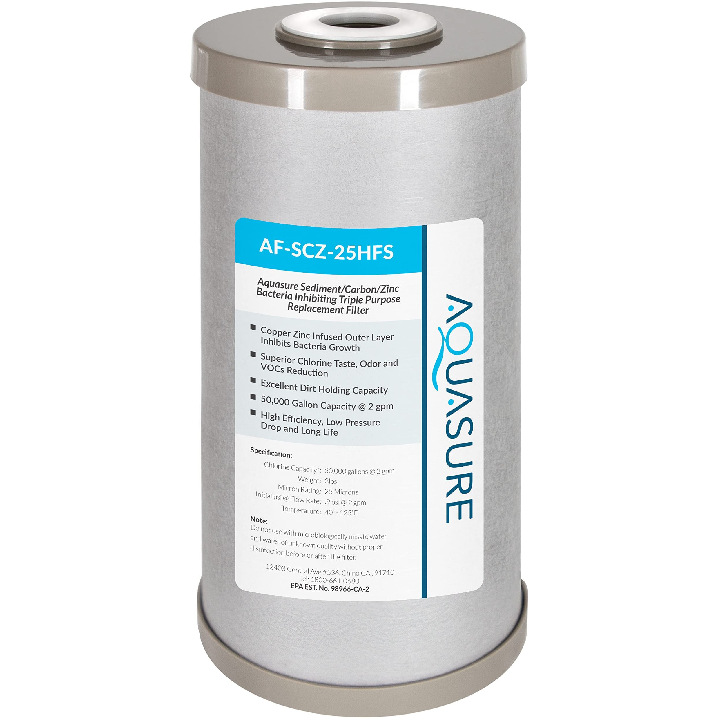 Fortitude V2 Series Sediment/Carbon/Zinc Bacteria Inhibiting Triple Purpose Replacement Filter - Standard (Sediment/Carbon/Zinc  Standard)